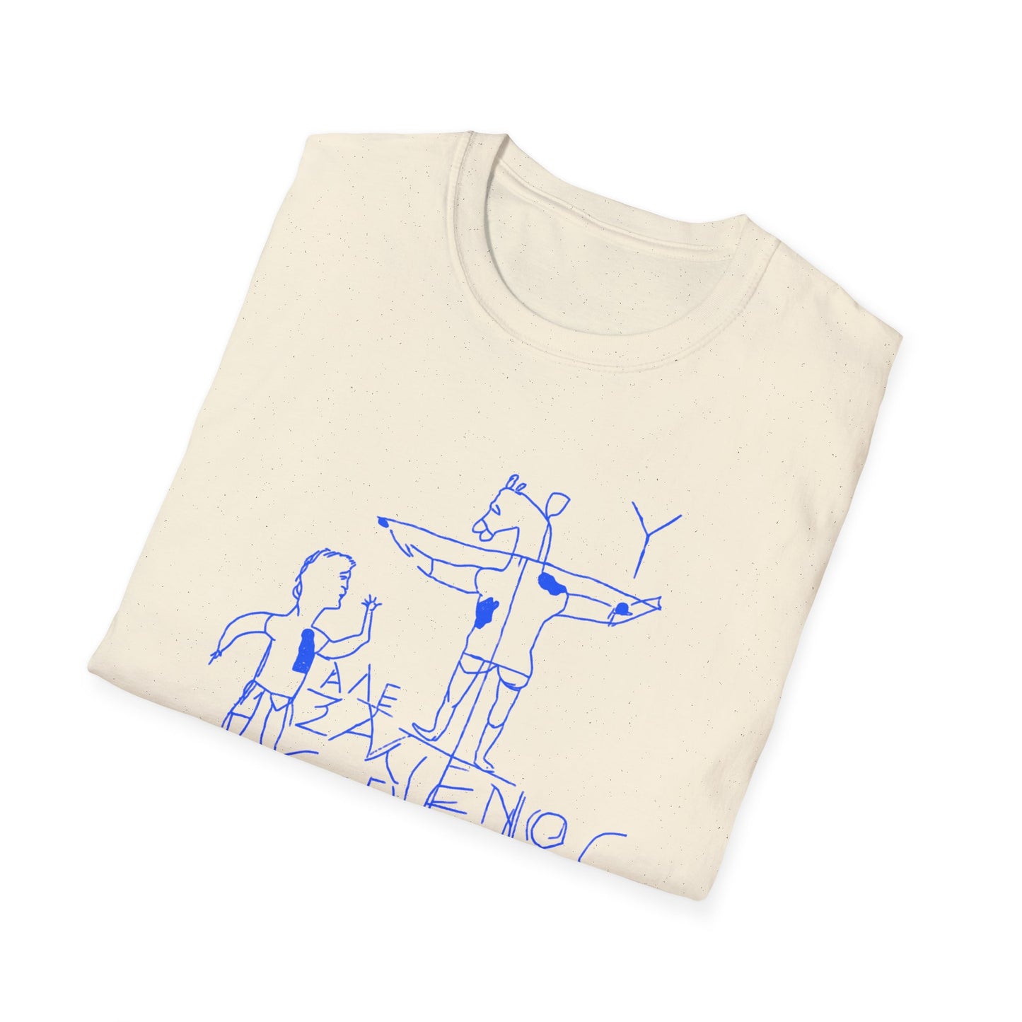 alexamenos graffito blasphemous young man worships donkey early graffiti 200 BC in blue tshirt
