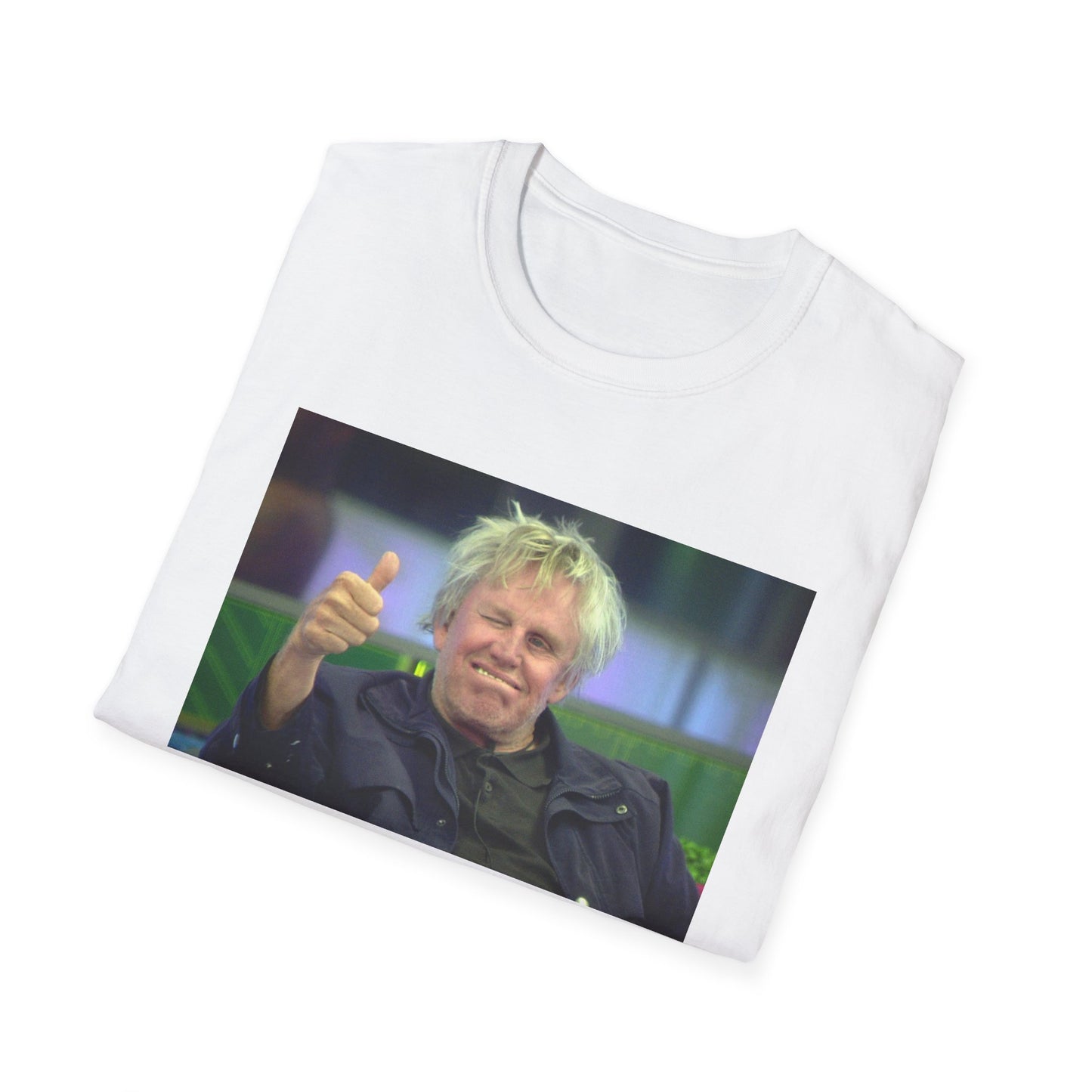 gary busey thumbs up tshirt