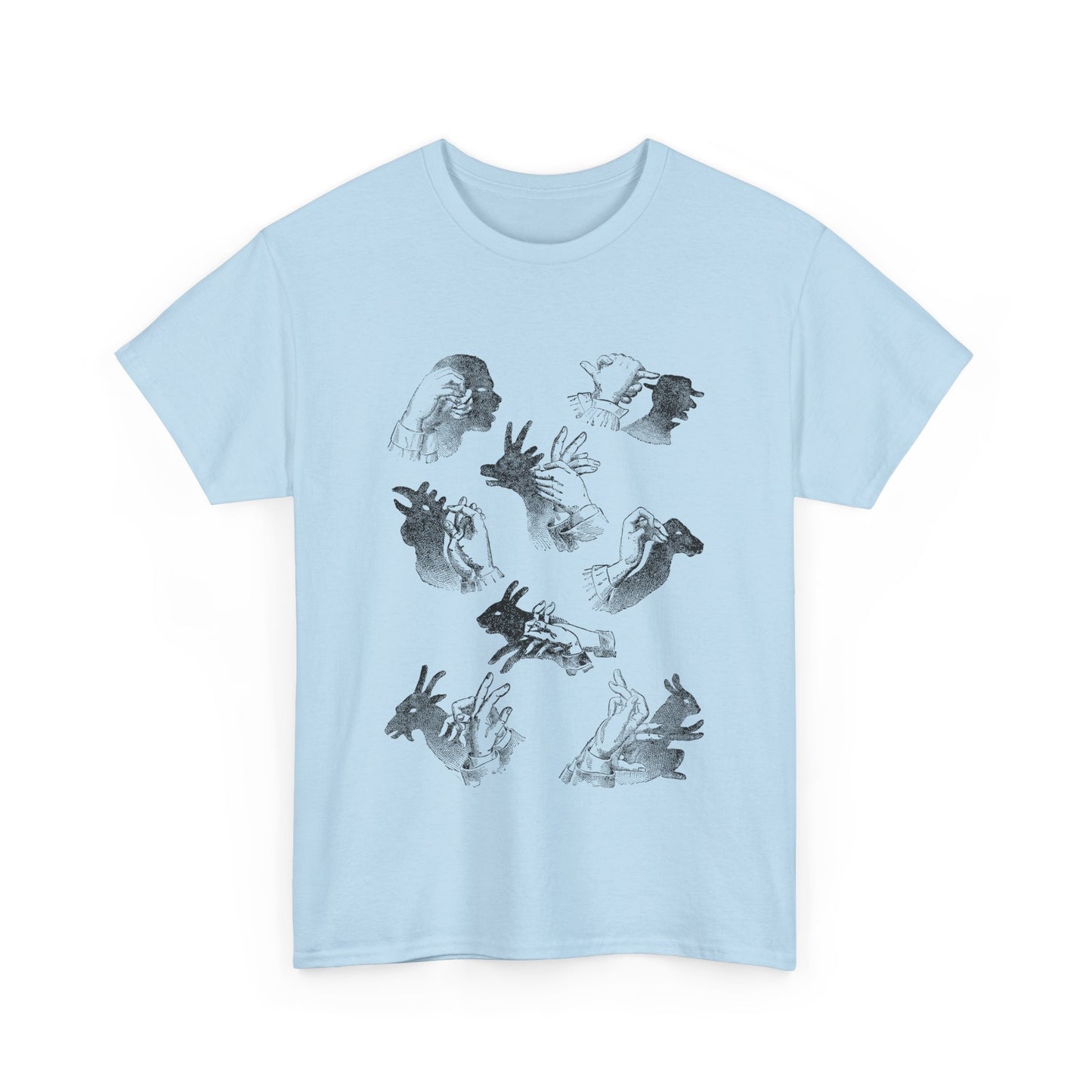 1883 hand shadows on the wall illustration from popular scientific recreations book tshirt