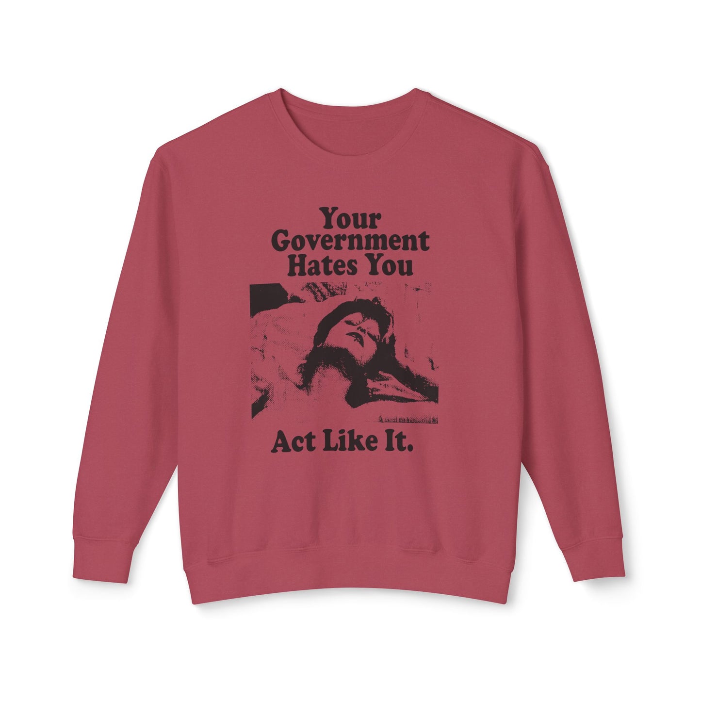 vintage playboy graphic your government hates you act like it reproduction 100% cotton sweatshirt