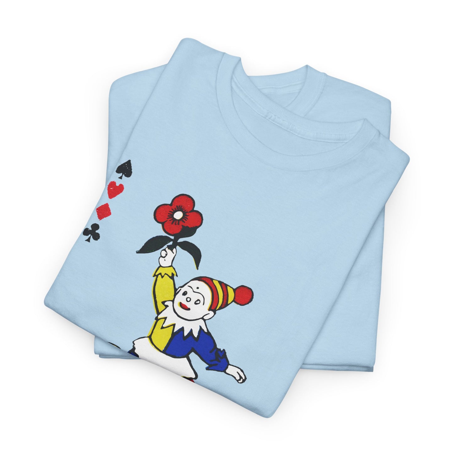 vintage children playing cards flowers reproduction tshirt