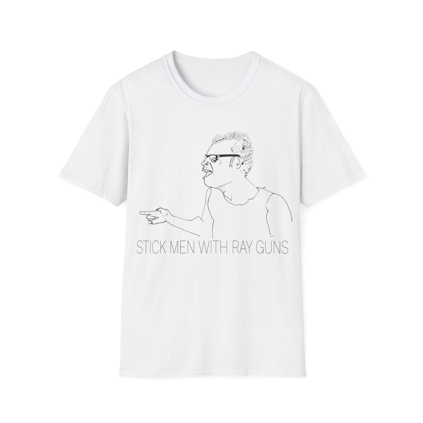 stick men with ray guns bobby soxx original drawing tshirt