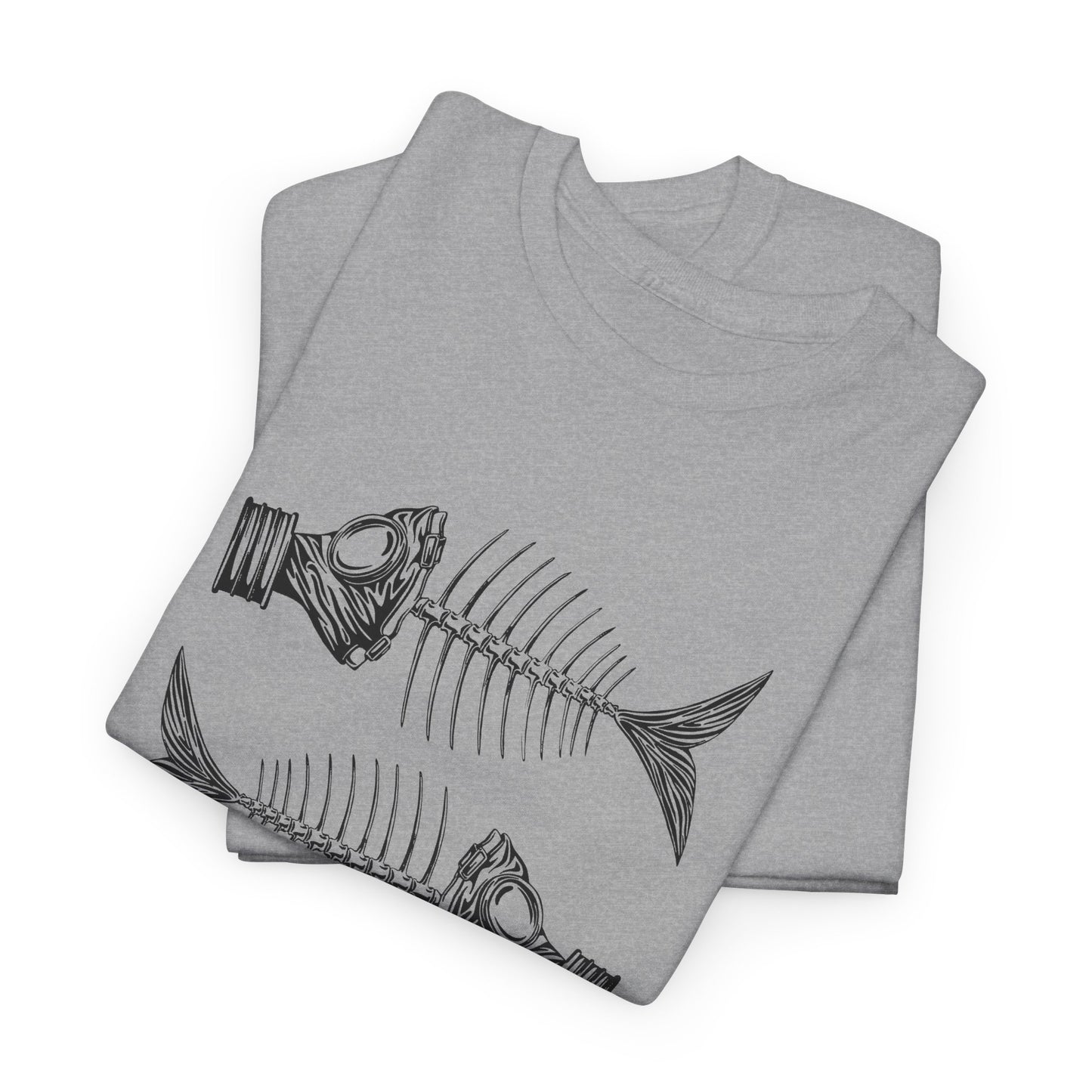 jacek rupinski polish skeletal fish with gas masks tshirt
