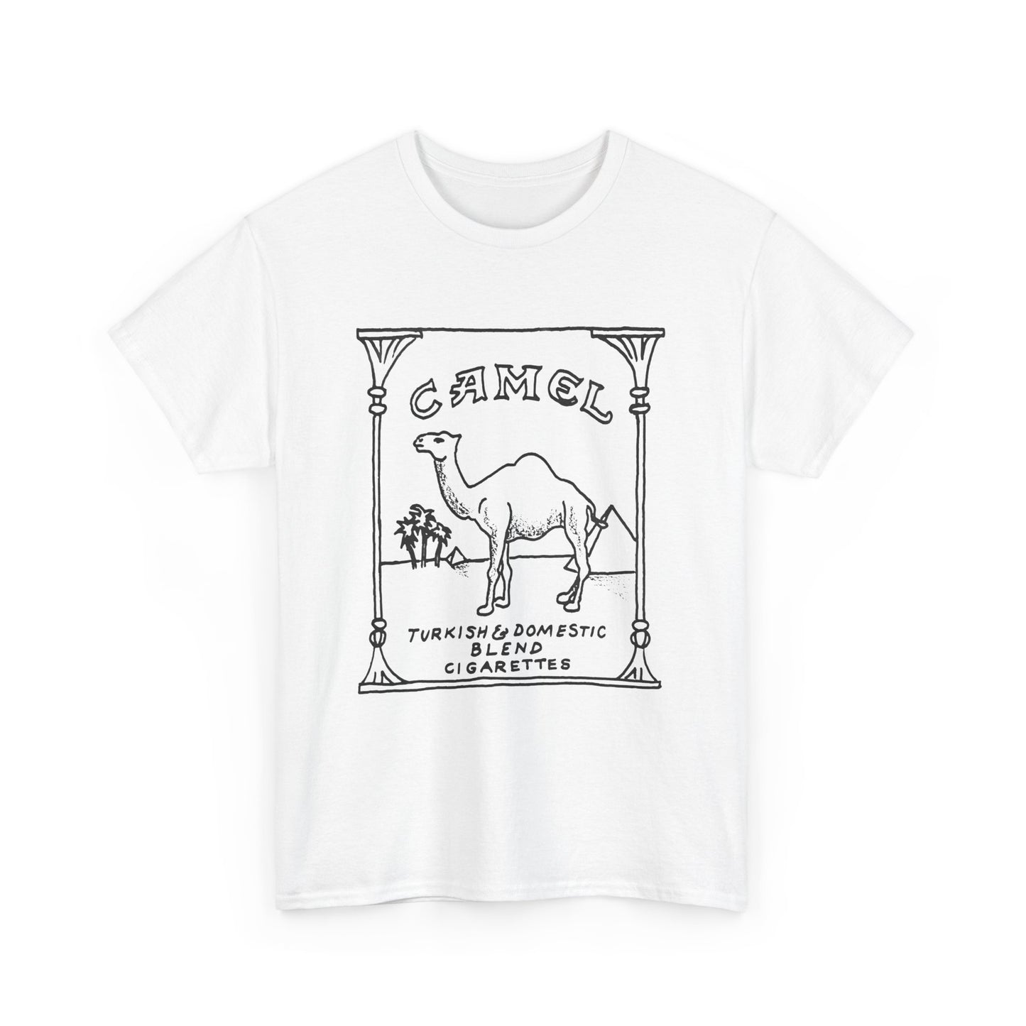 vintage camel cigarettes drawing reproduction tshirt