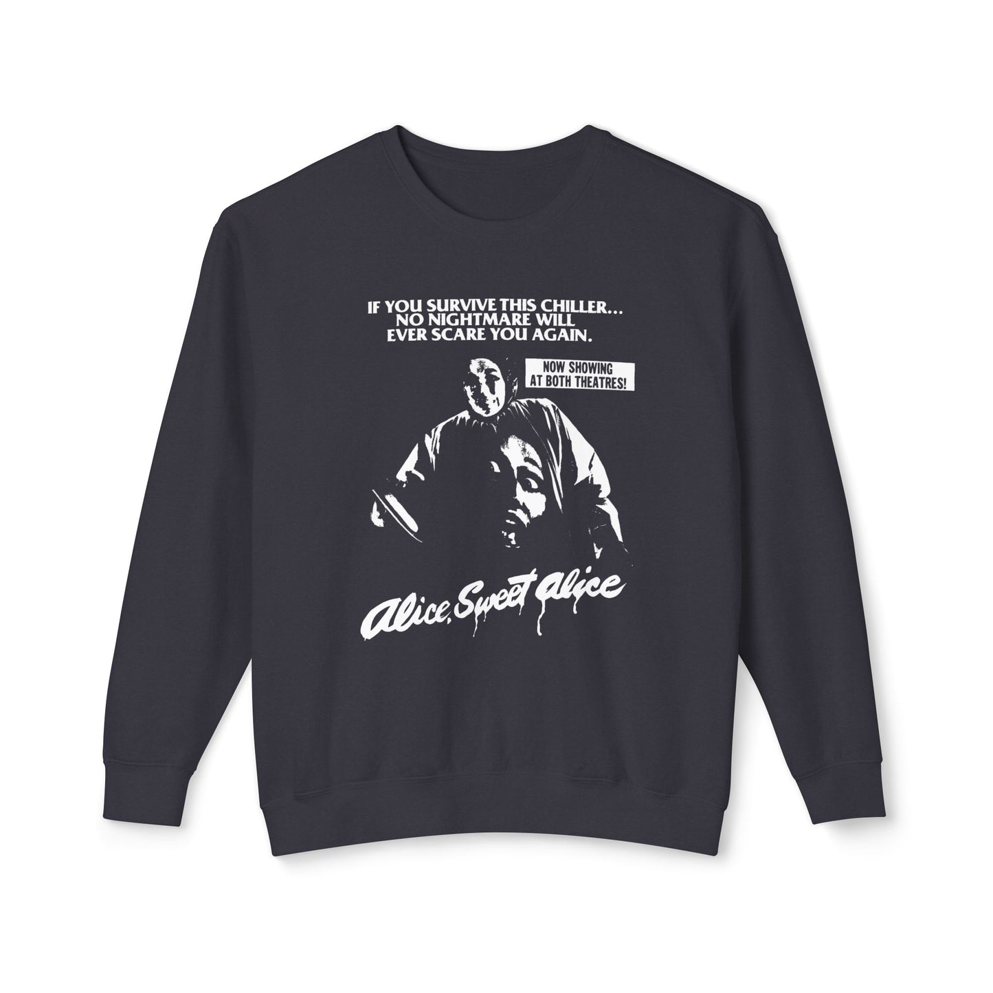 alice sweet alice 1976 drive in movie advertisement 100% cotton sweatshirt