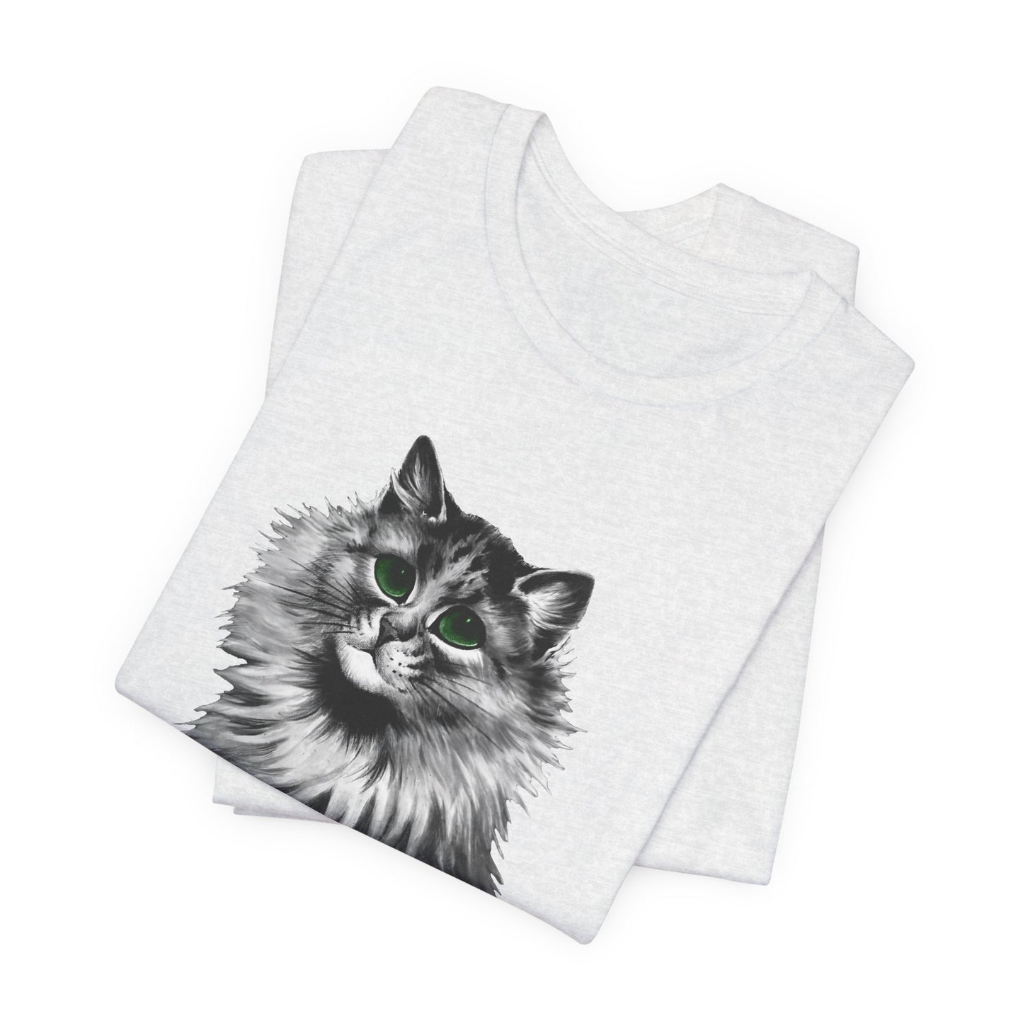 louis wain anthropomorphised cat painting green eyes tshirt
