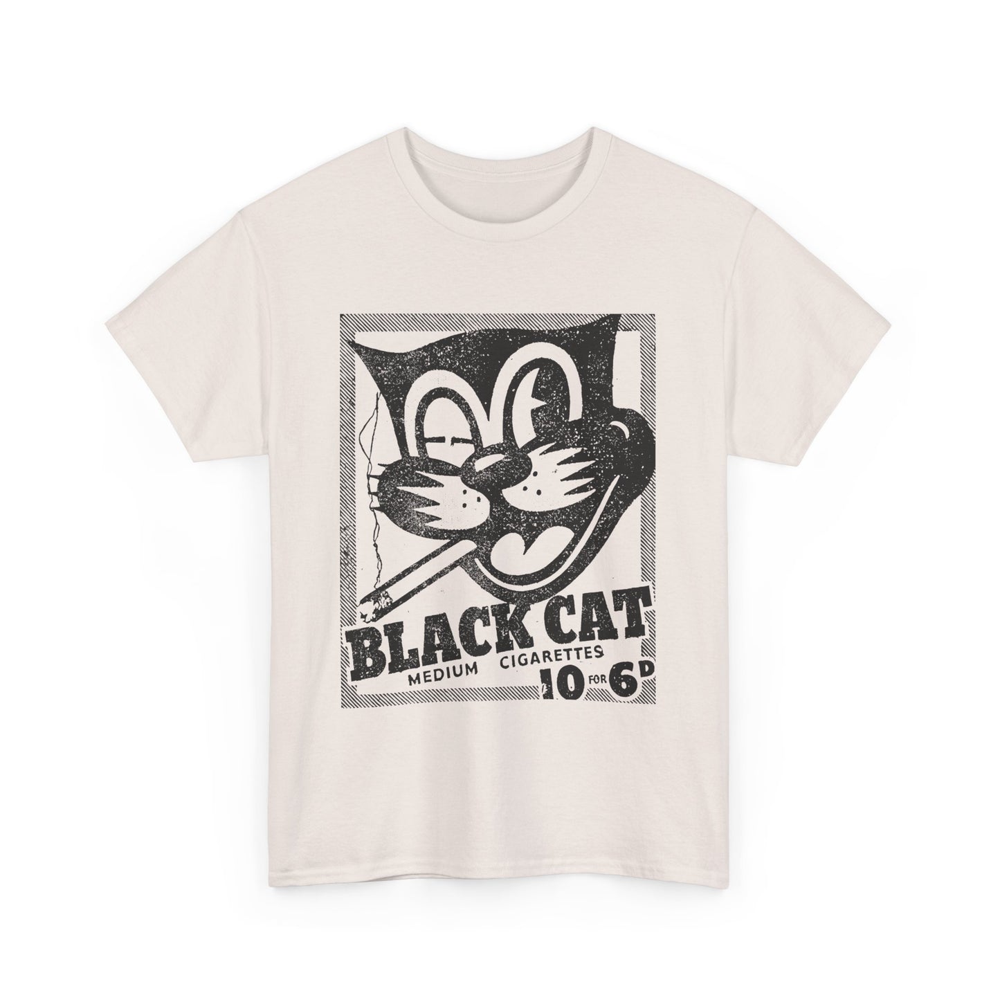 vintage black cat cigarettes advert reproduction stretched graphic tshirt