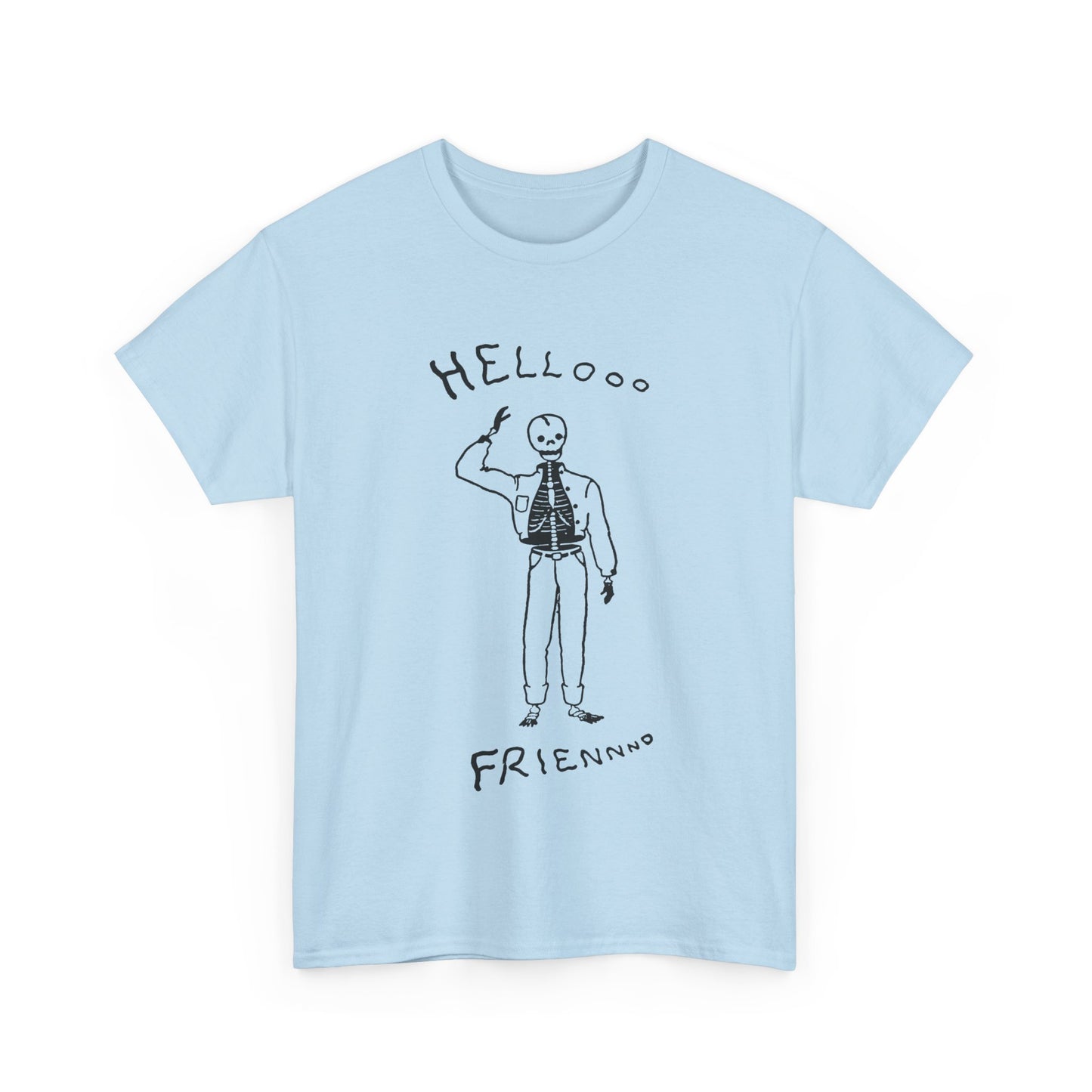 1953 the friendly skeleton illustration from the albuquerque journal reproduction tshirt