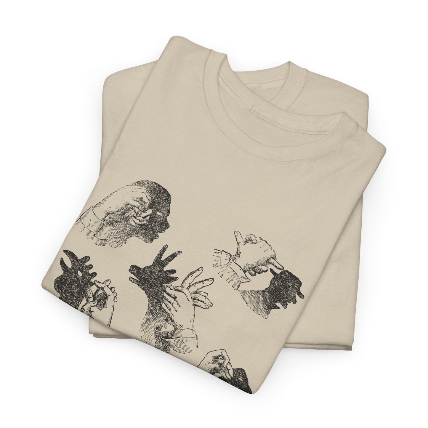 1883 hand shadows on the wall illustration from popular scientific recreations book tshirt