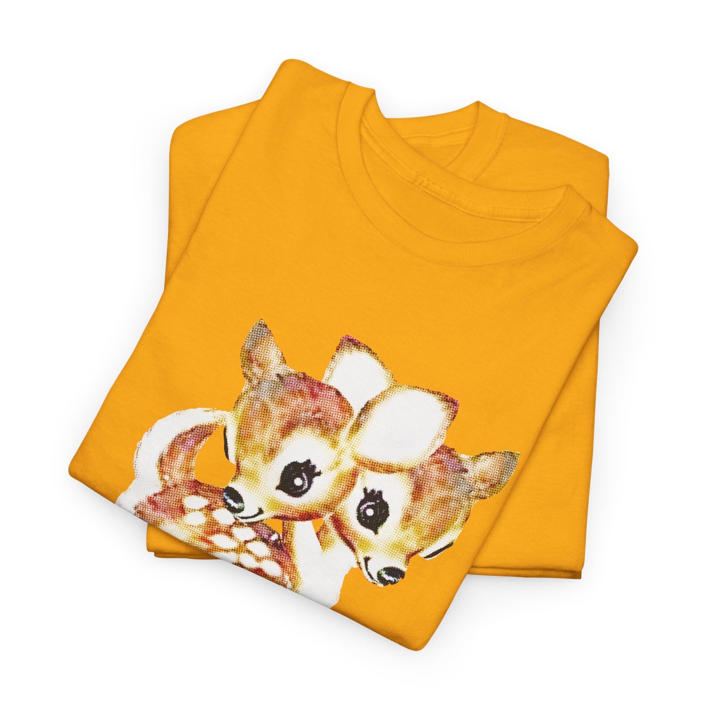 vintage cute baby deer double headed tshirt