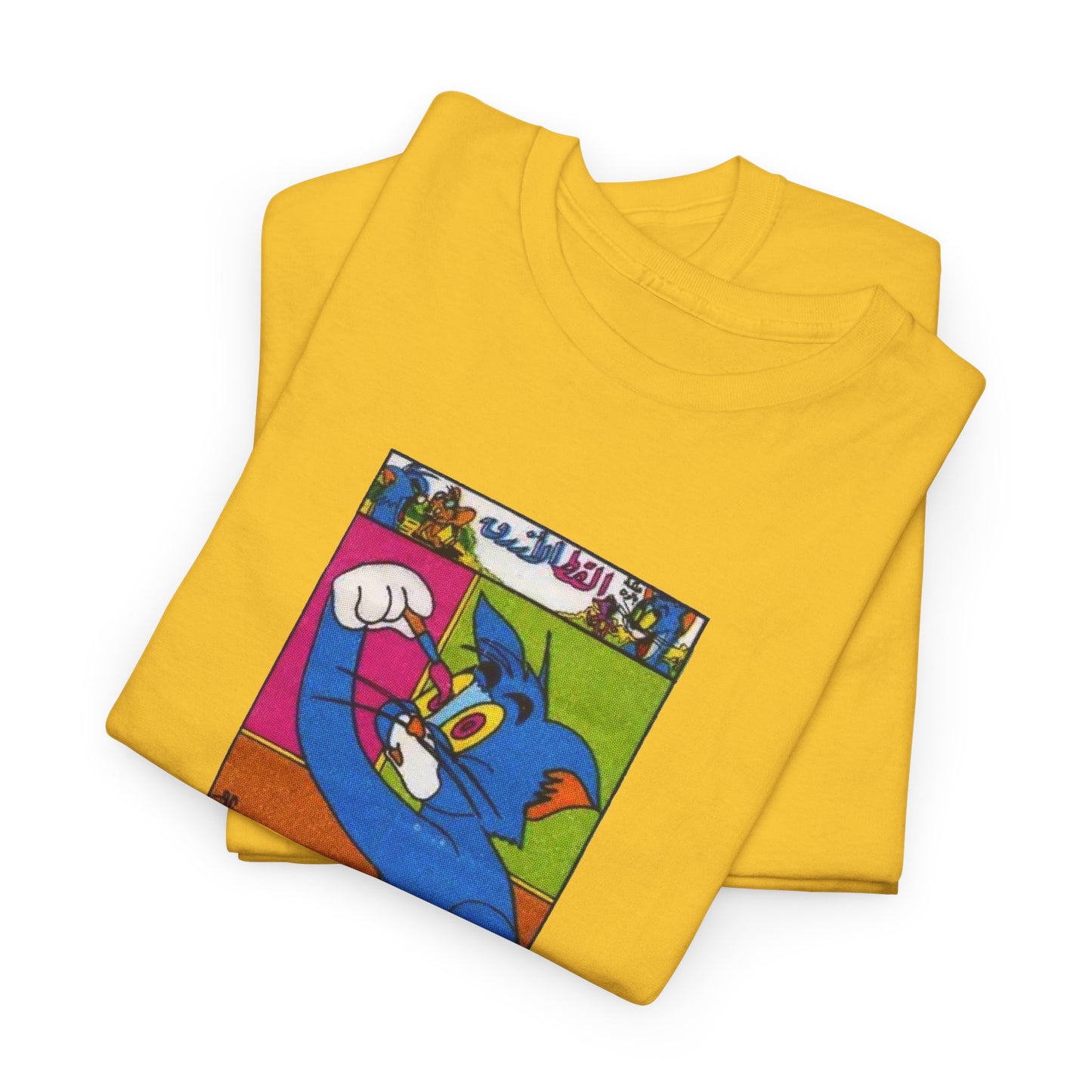 tom the cat painting his eyeball from a vintage turkish gum wrapper reproduction tshirt