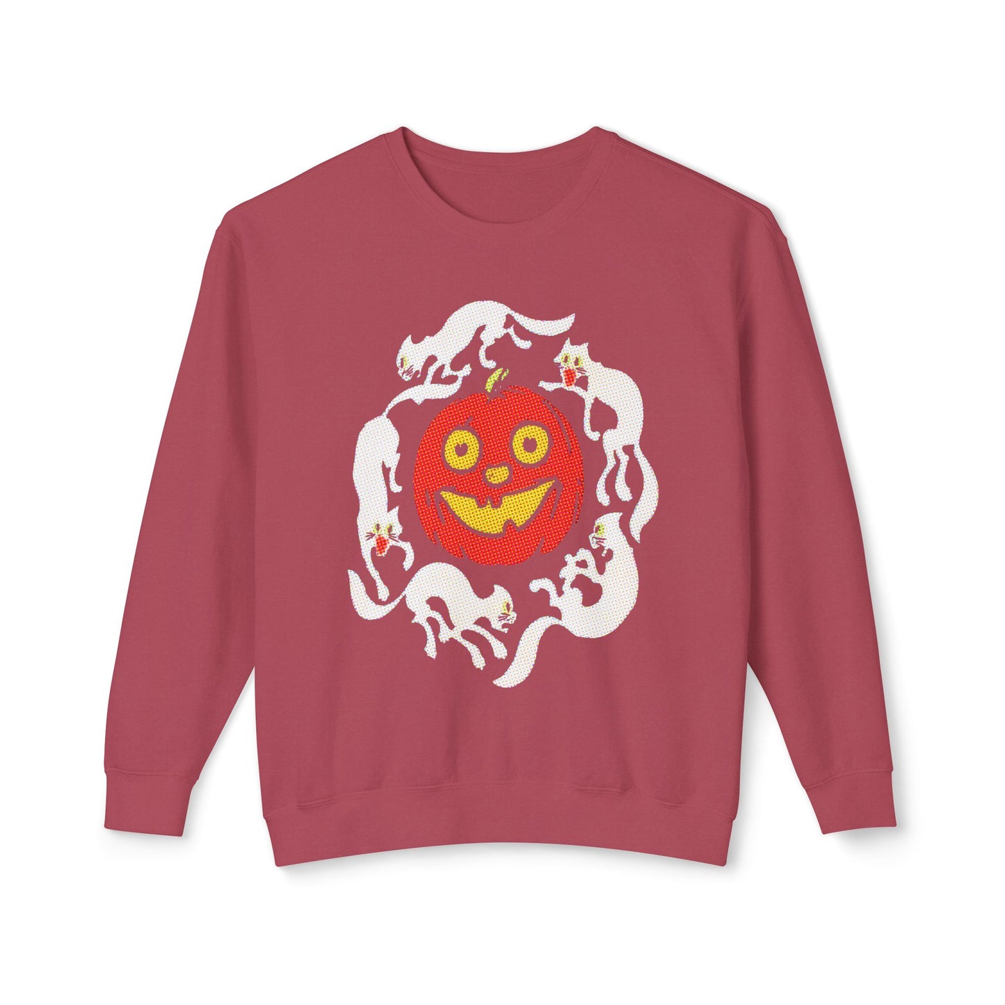 early 1900s halloween crepe paper jacko with cats custom edit 100% cotton sweatshirt