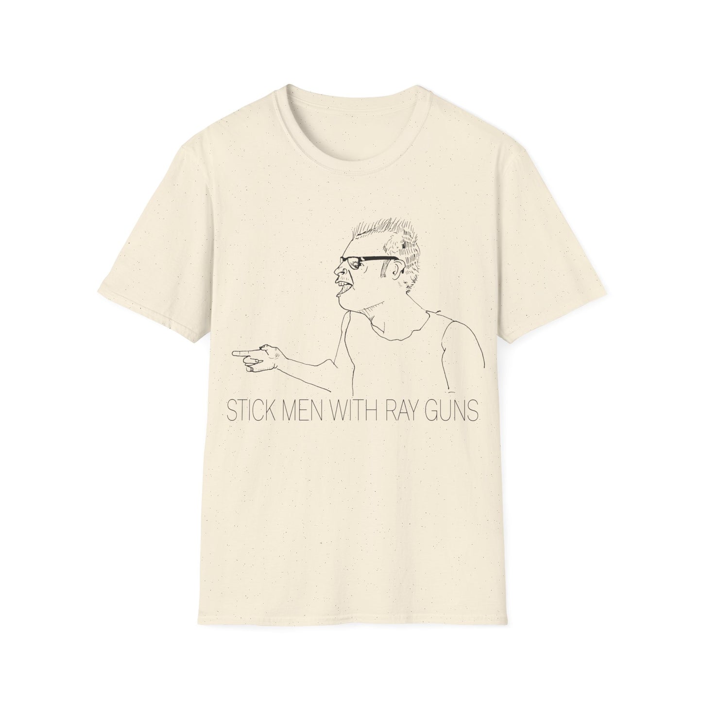 stick men with ray guns bobby soxx original drawing tshirt