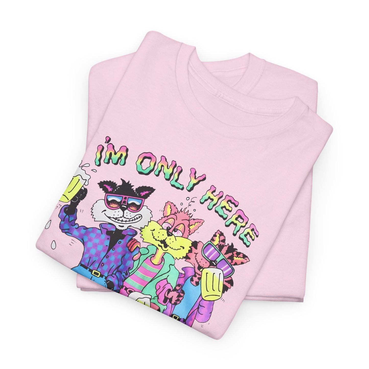 vintage 1991 i'm only here for the beer drunk cats reproduction tshirt