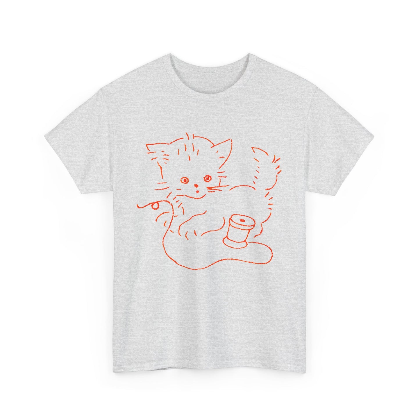 vintage graphic kitten with string reproduction tshirt