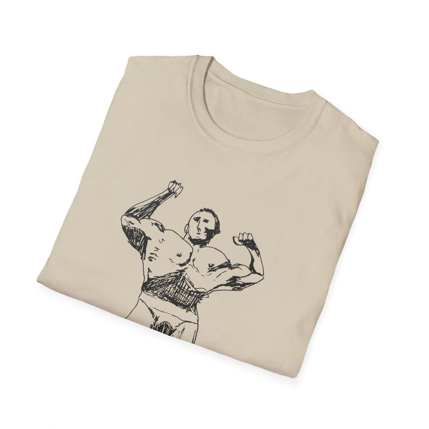 muscle man tshirt original drawing