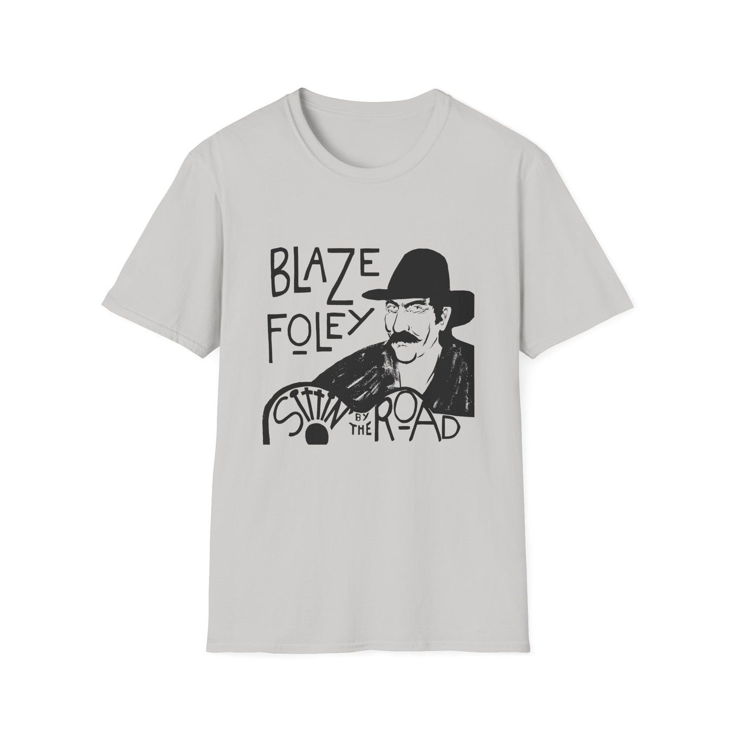 blaze foley sittin' by the road black stencil fan art tshirt
