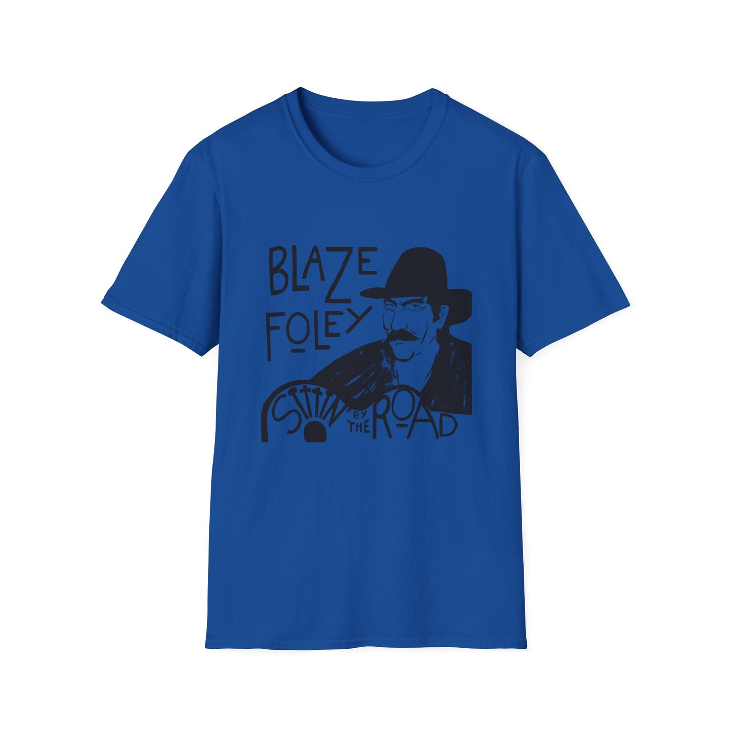 blaze foley sittin' by the road black stencil fan art tshirt