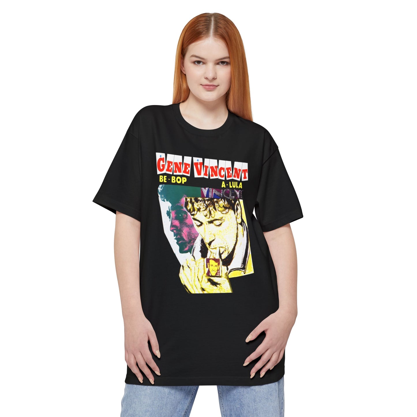 oversized gene vincent be bop a lula reproduction unisex tall beefy tshirt