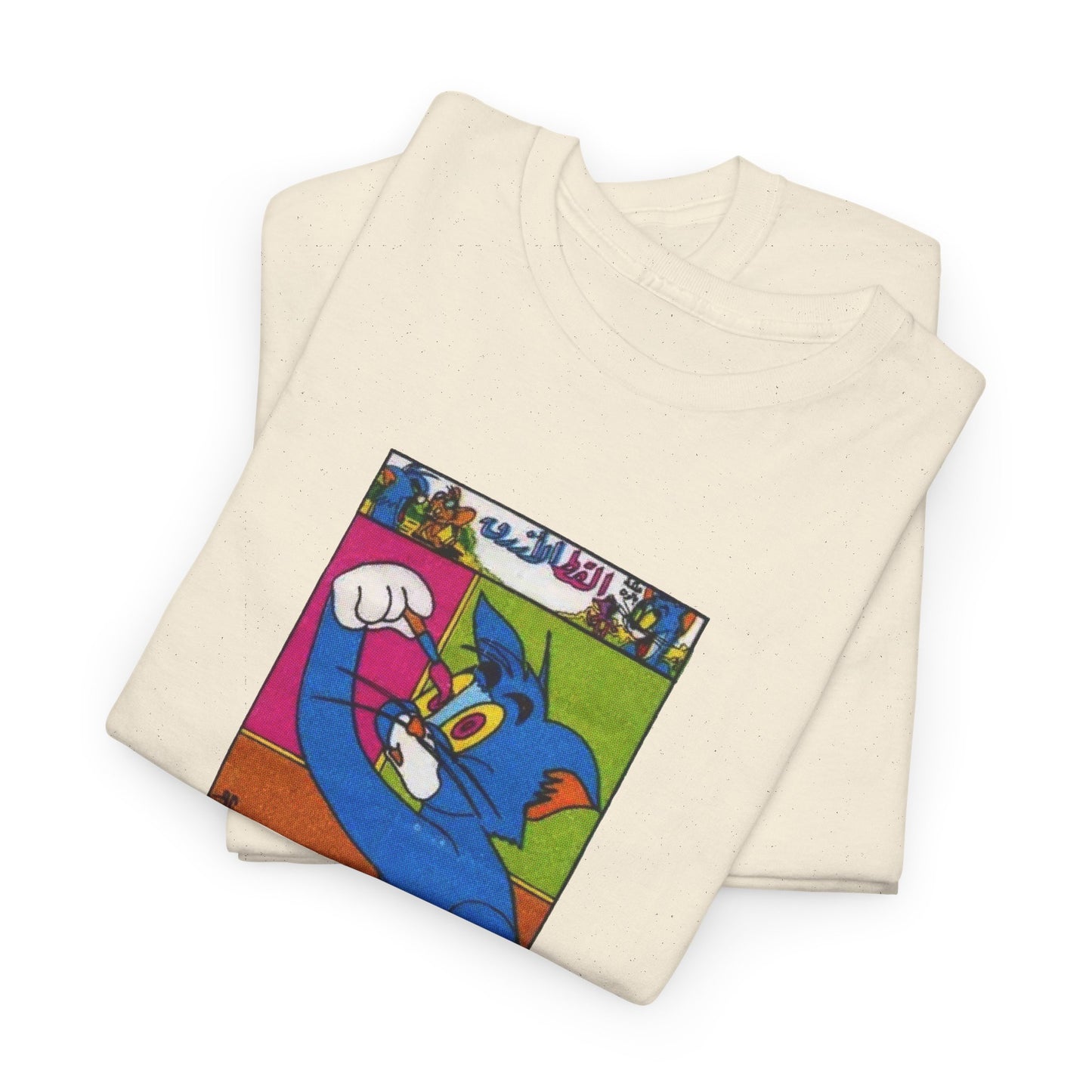 tom the cat painting his eyeball from a vintage turkish gum wrapper reproduction tshirt