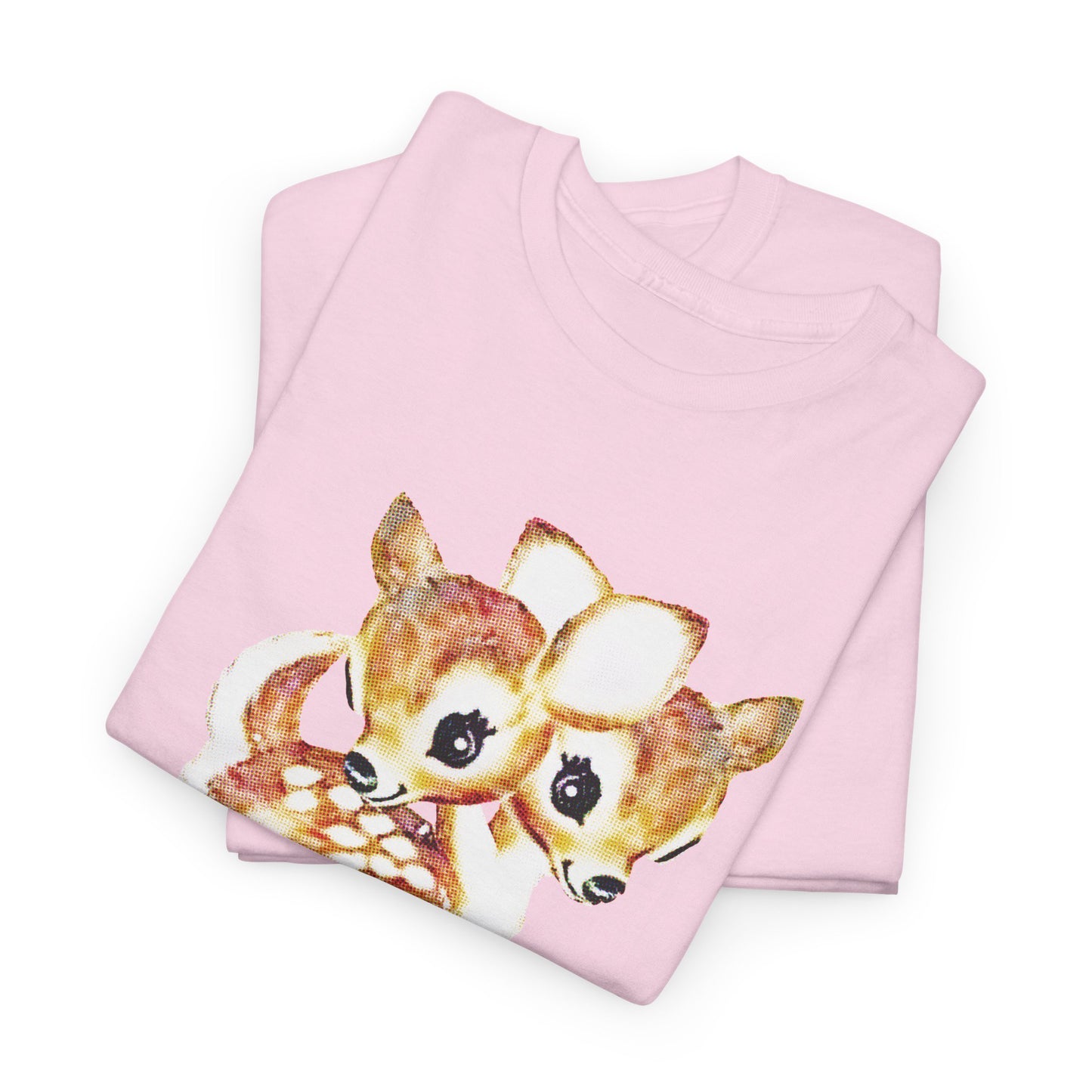 vintage cute baby deer double headed tshirt