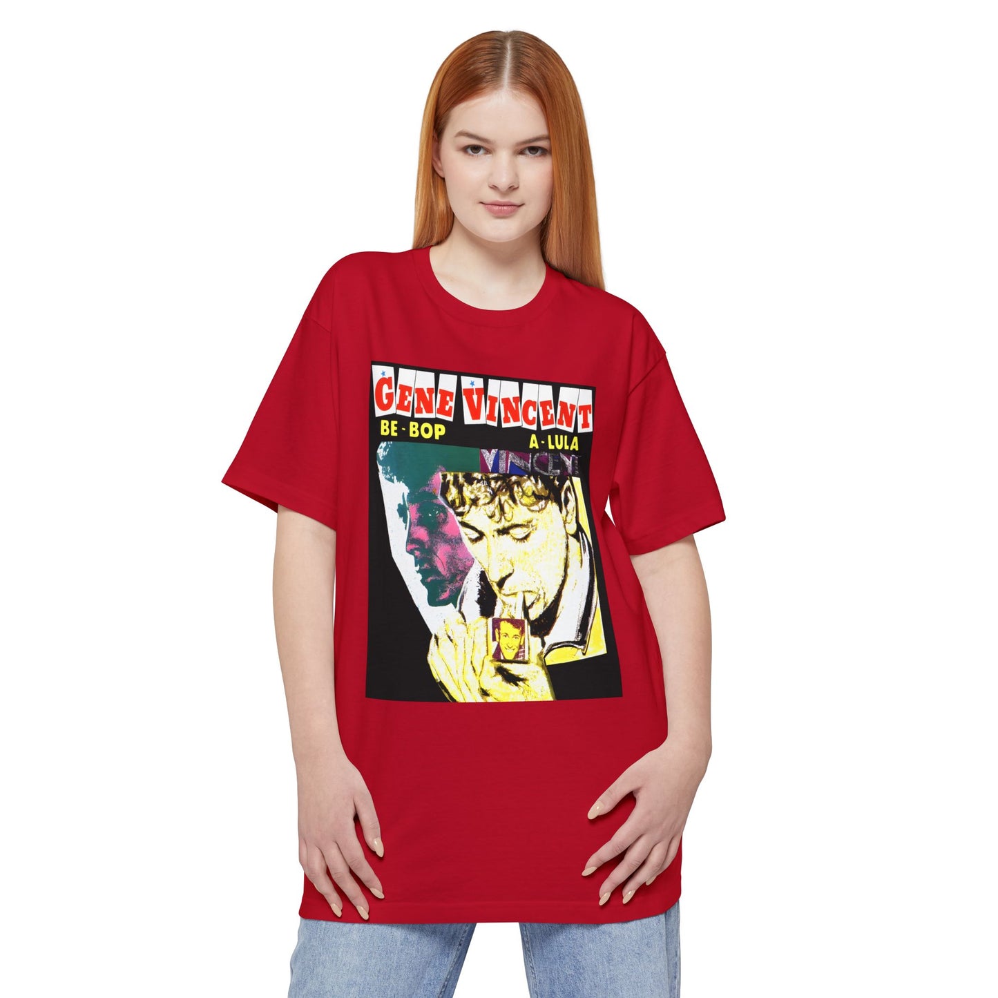 oversized gene vincent be bop a lula reproduction unisex tall beefy tshirt