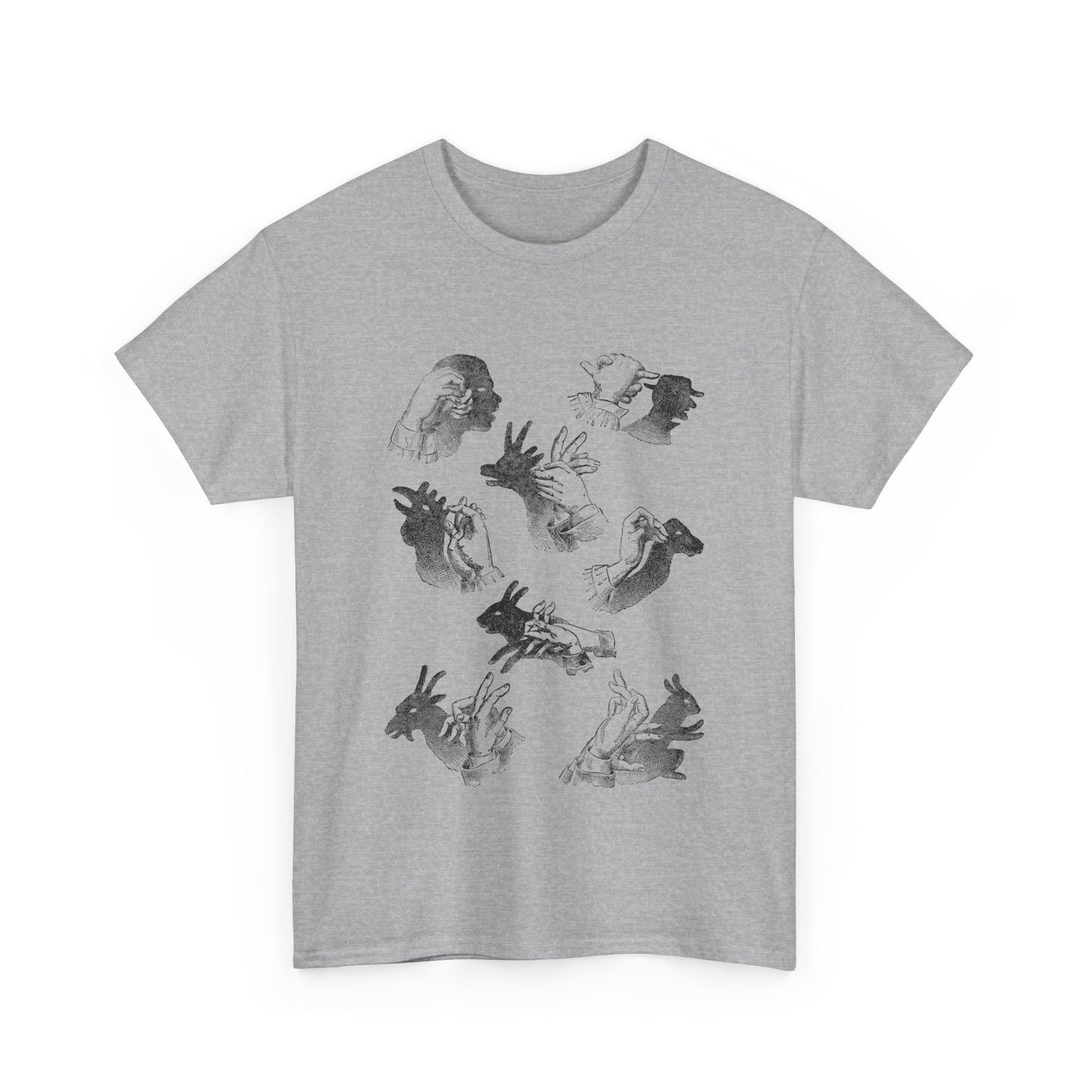 1883 hand shadows on the wall illustration from popular scientific recreations book tshirt