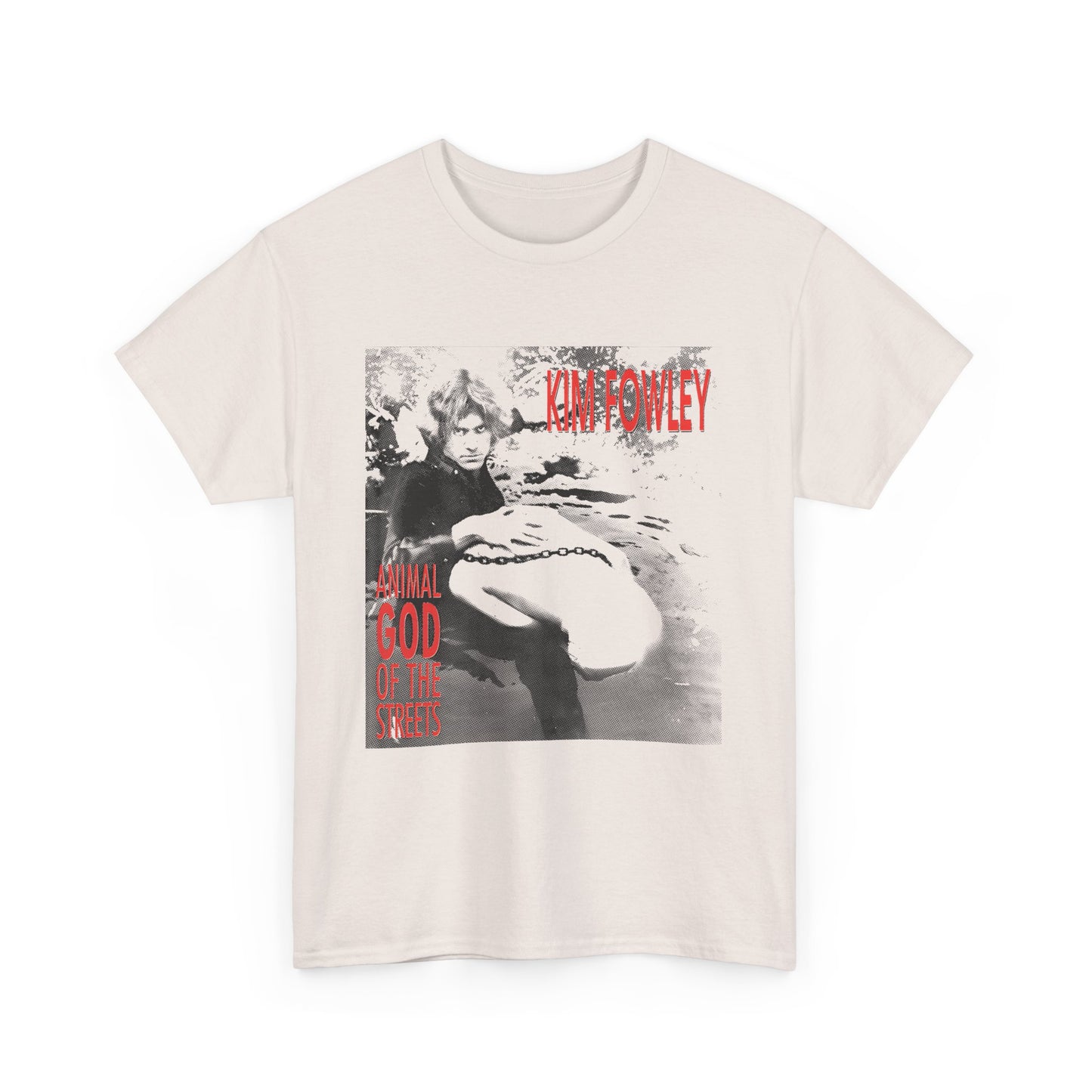 1974 animal god of the streets by kim fowley album cover stretched tshirt