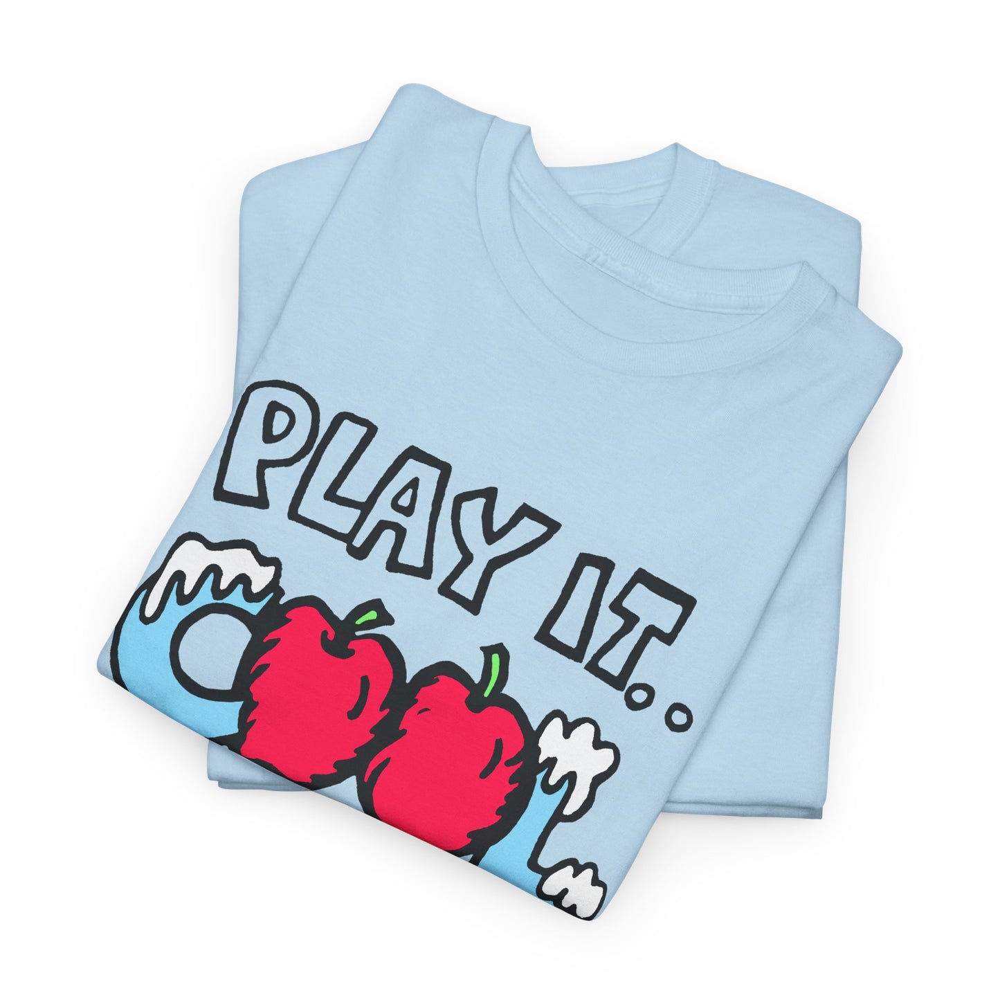 1983 kelloggs apple jacks cereal cardboard sticker play it cool reproduction tshirt
