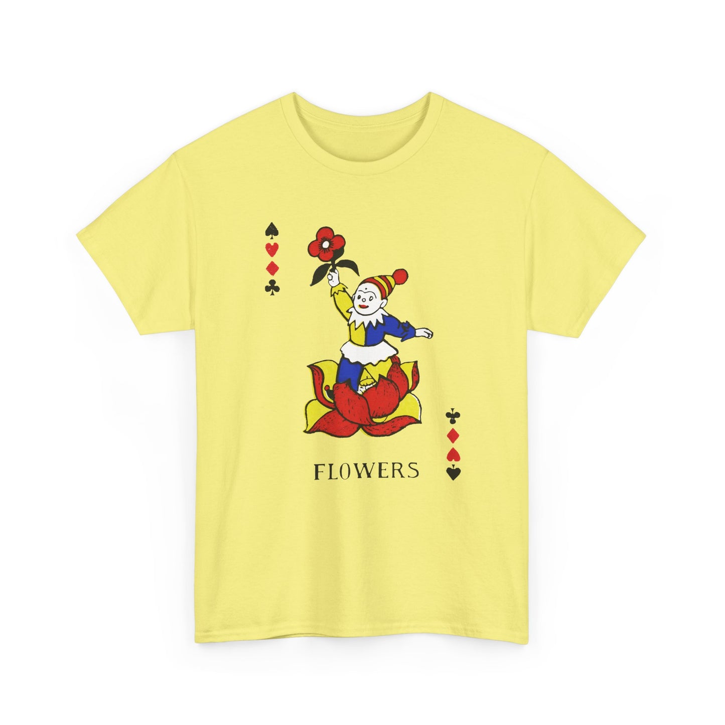 vintage children playing cards flowers reproduction tshirt