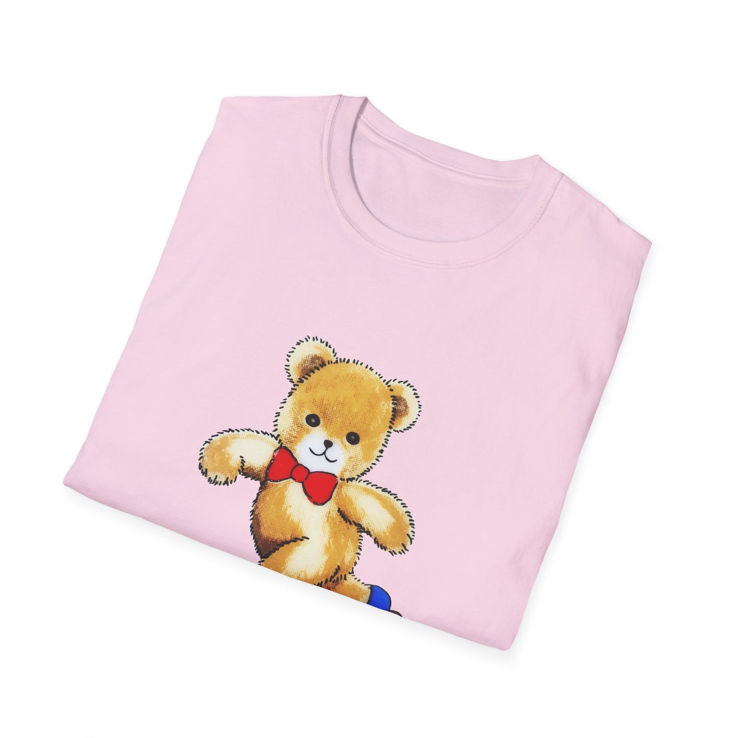 reproduction of a vintage cute teddy bear on roller skates tshirt