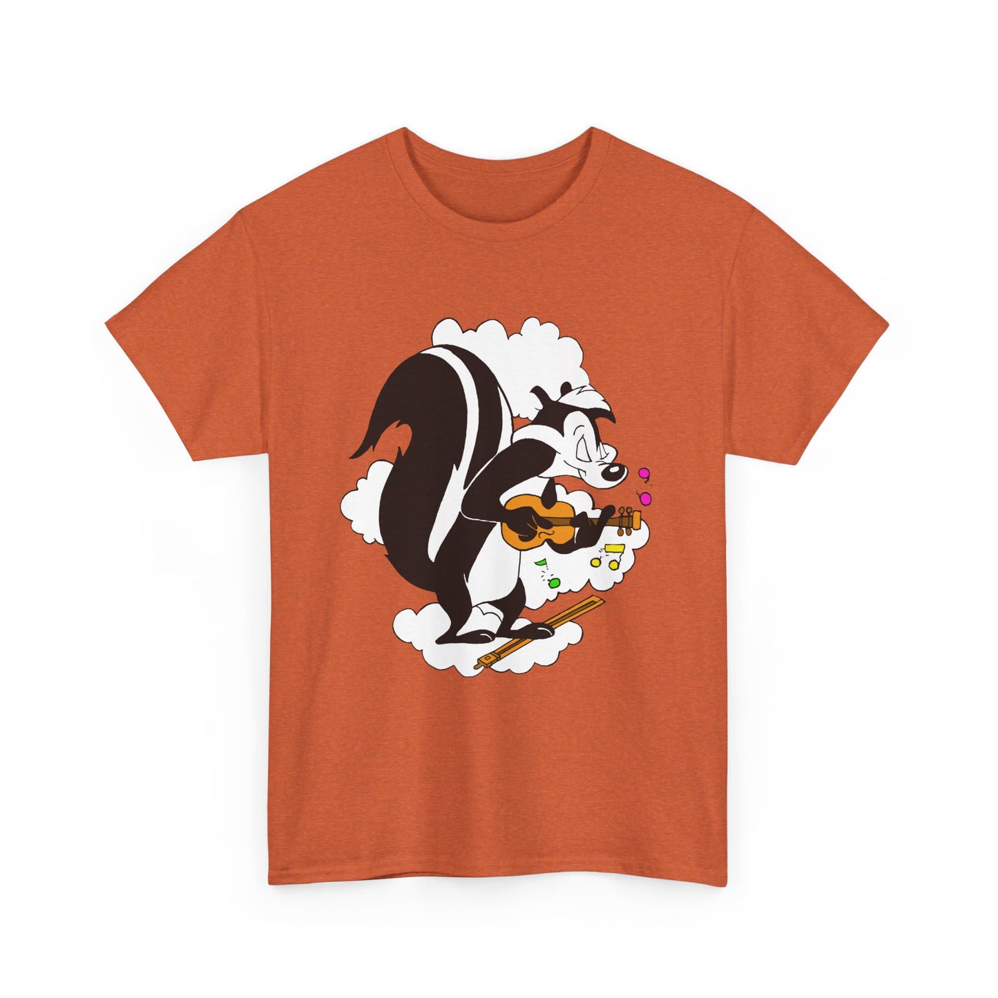 vintage milk cap pepe playing fiddle in clouds tshirt