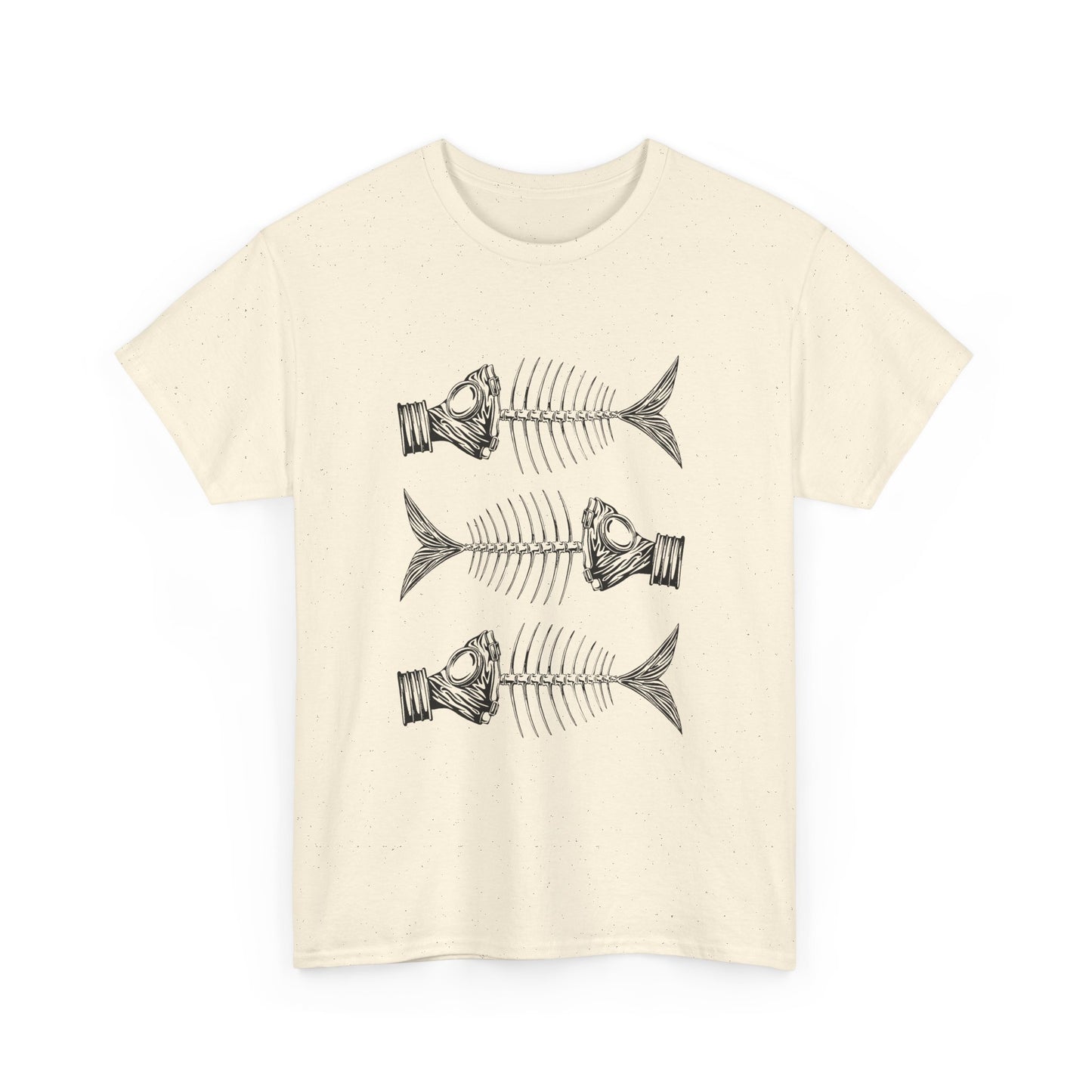 jacek rupinski polish skeletal fish with gas masks tshirt