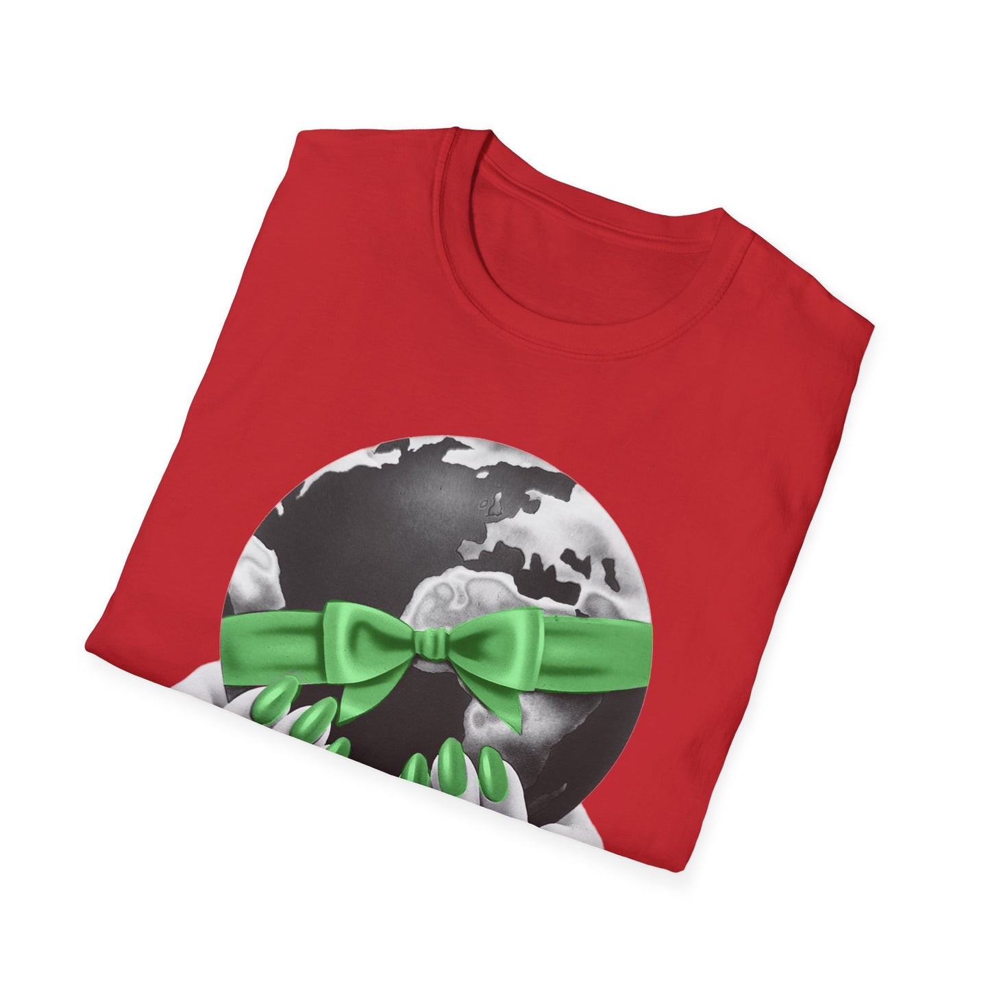 i'd give you the world 1980s graphic from a greeting card green nail version tshirt