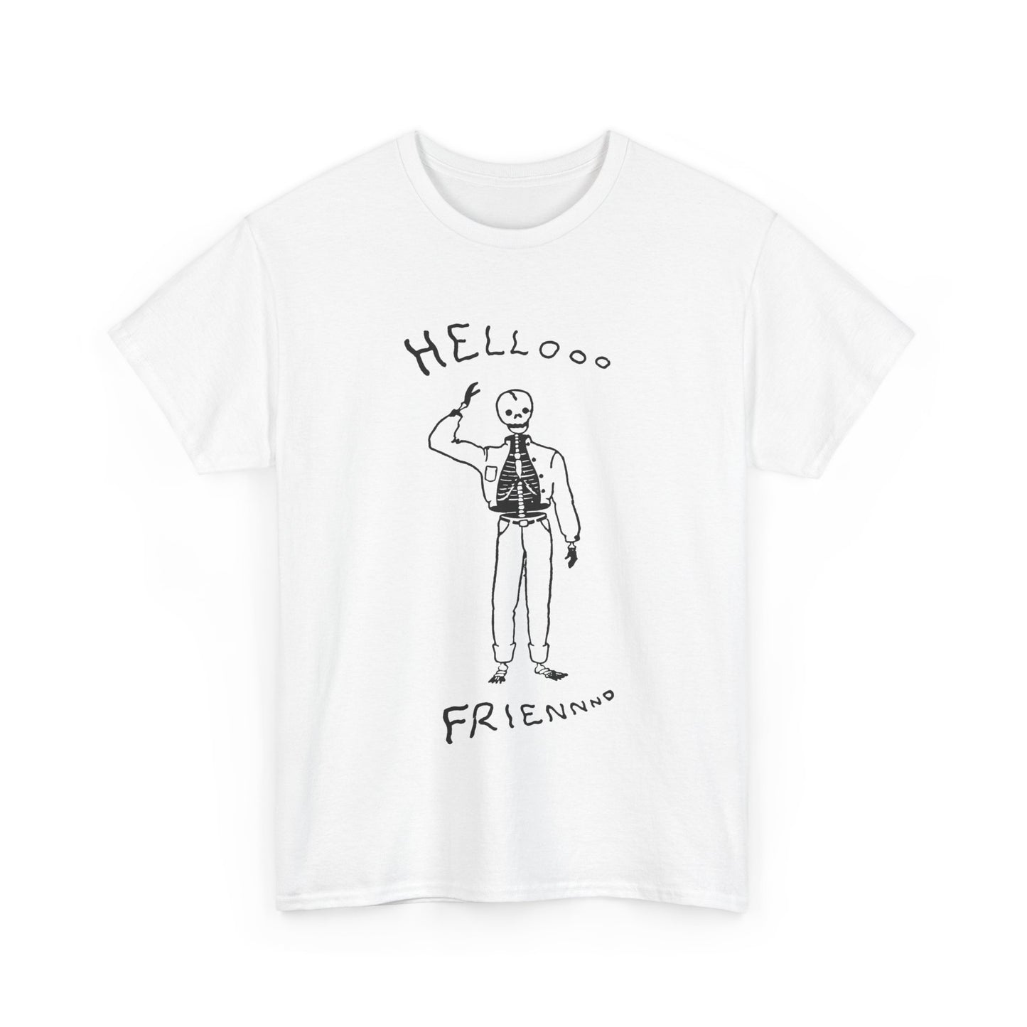 1953 the friendly skeleton illustration from the albuquerque journal reproduction tshirt