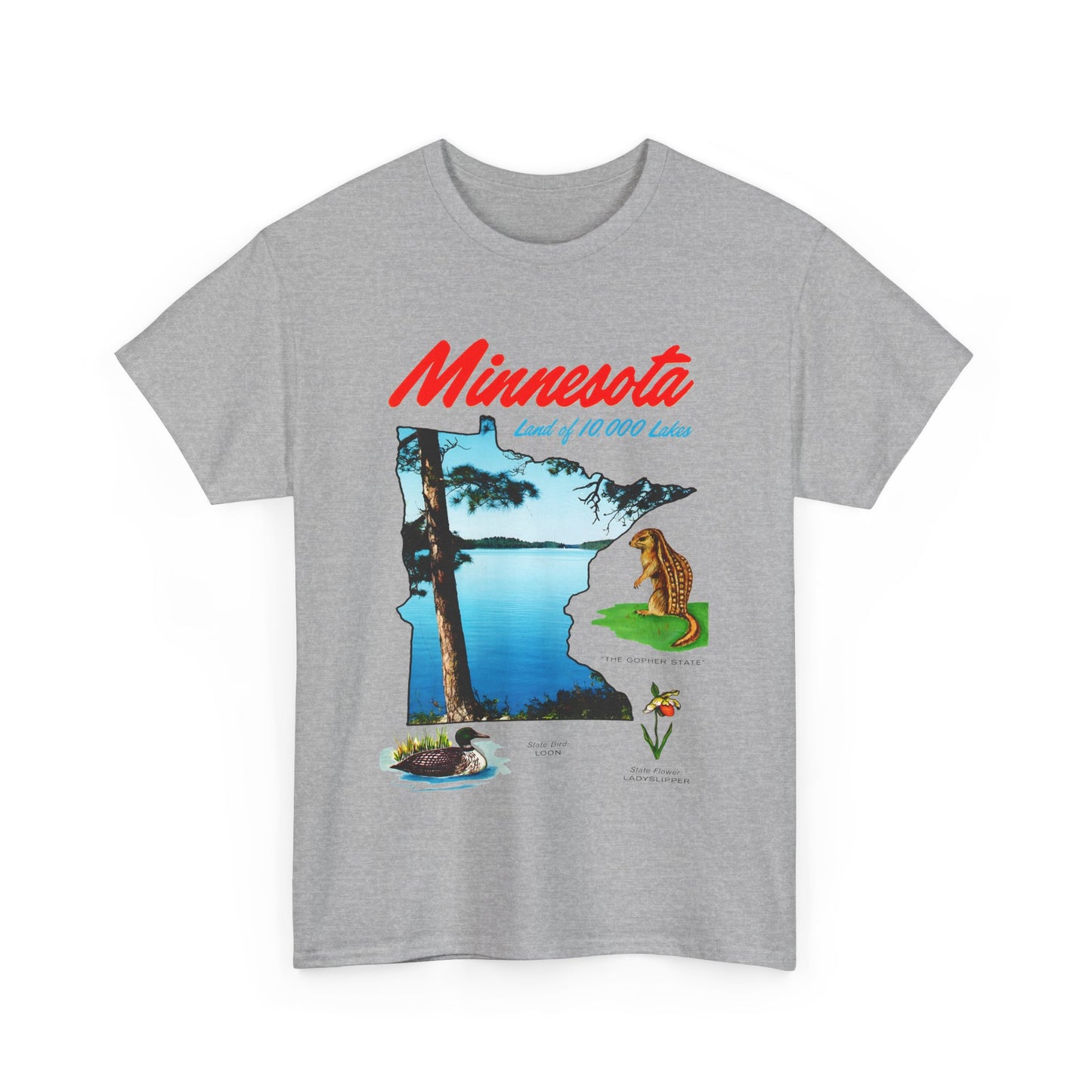 vintage postcard minnesota land of 10 000 lakes reproduction tshirt