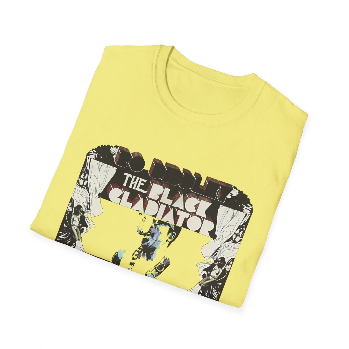 bo diddley 1970 the black gladiator album gold and light yellow tshirt