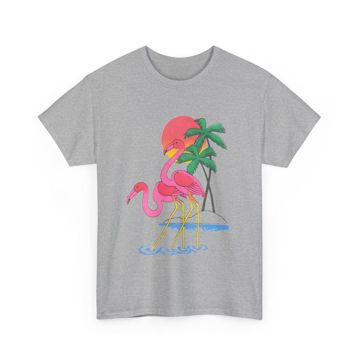 1980s vintage two flamingos reproduction tshirt