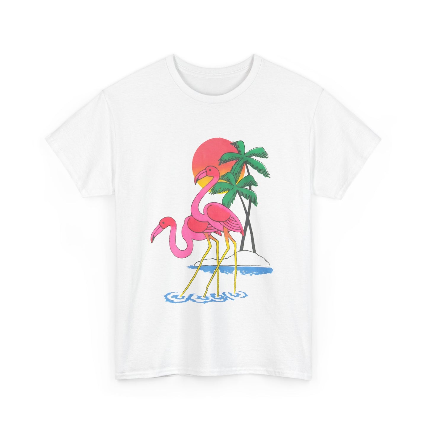 1980s vintage two flamingos reproduction tshirt