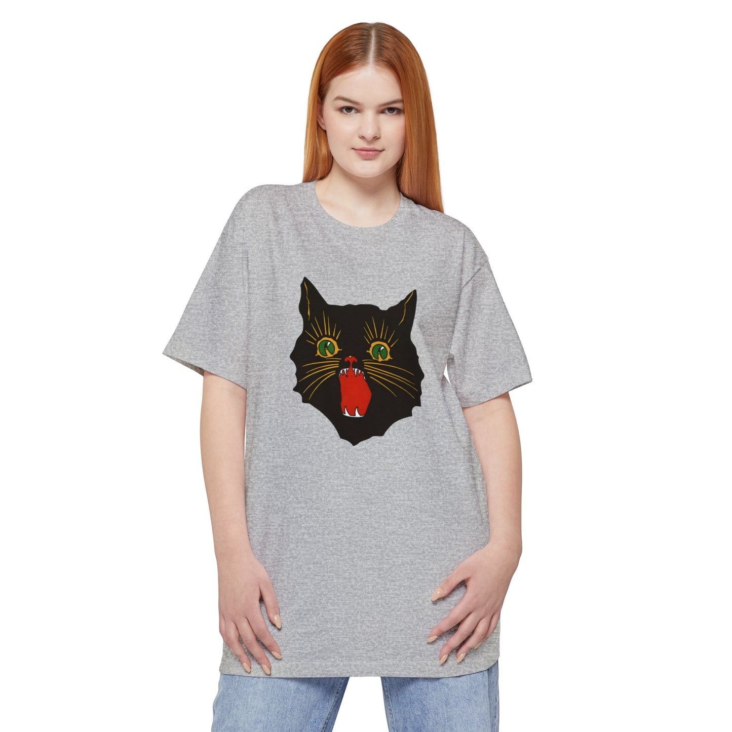 oversized vintage halloween cat reproduction unisex tall beefy tshirt
