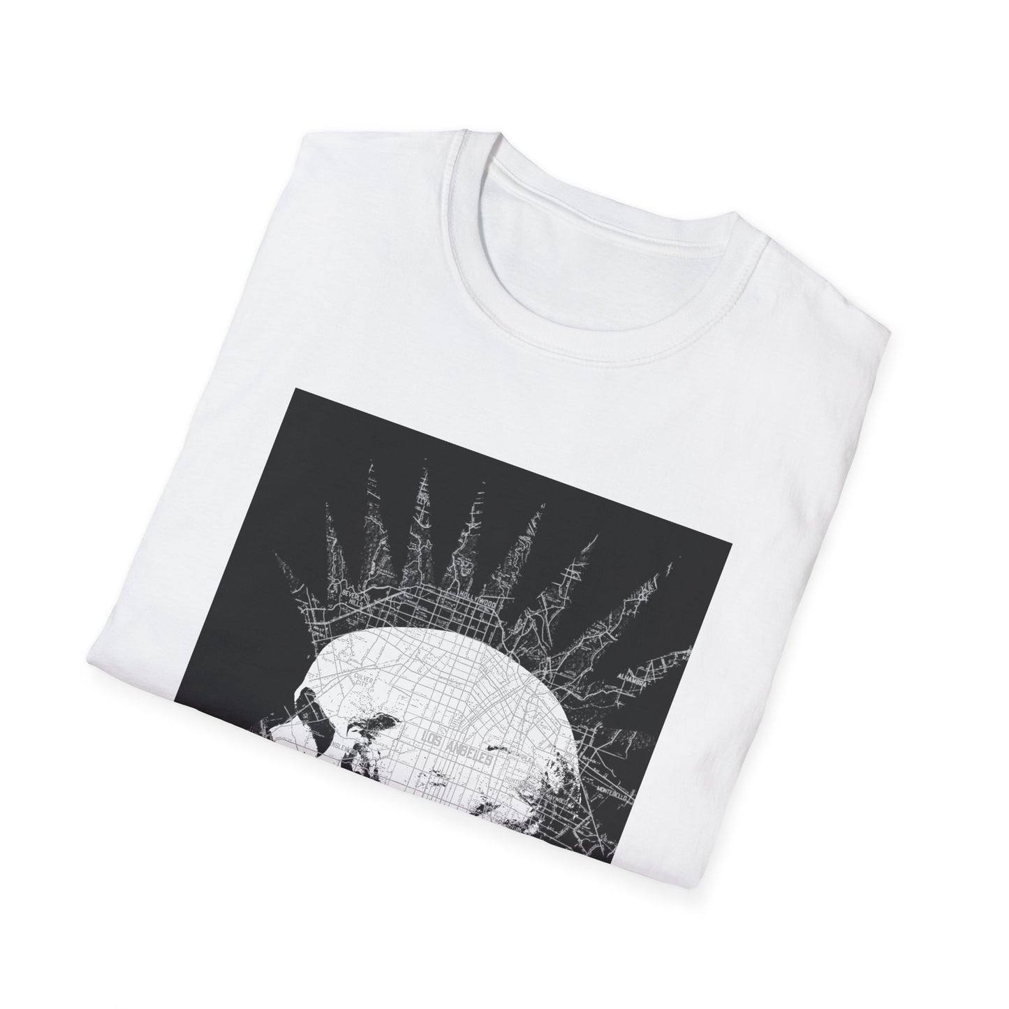 repo man skull punk in black and white tshirt