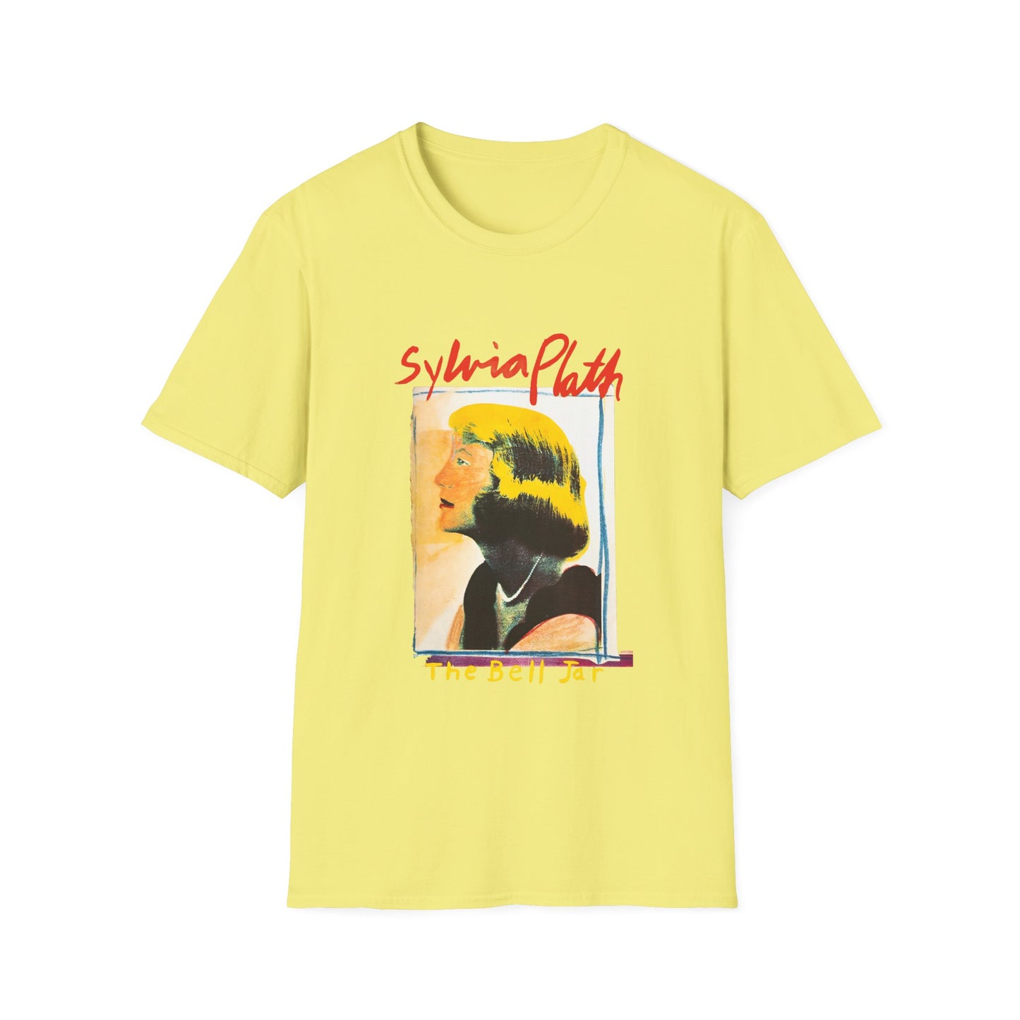 1963 book by sylvia plath "the bell jar" book cover tshirt