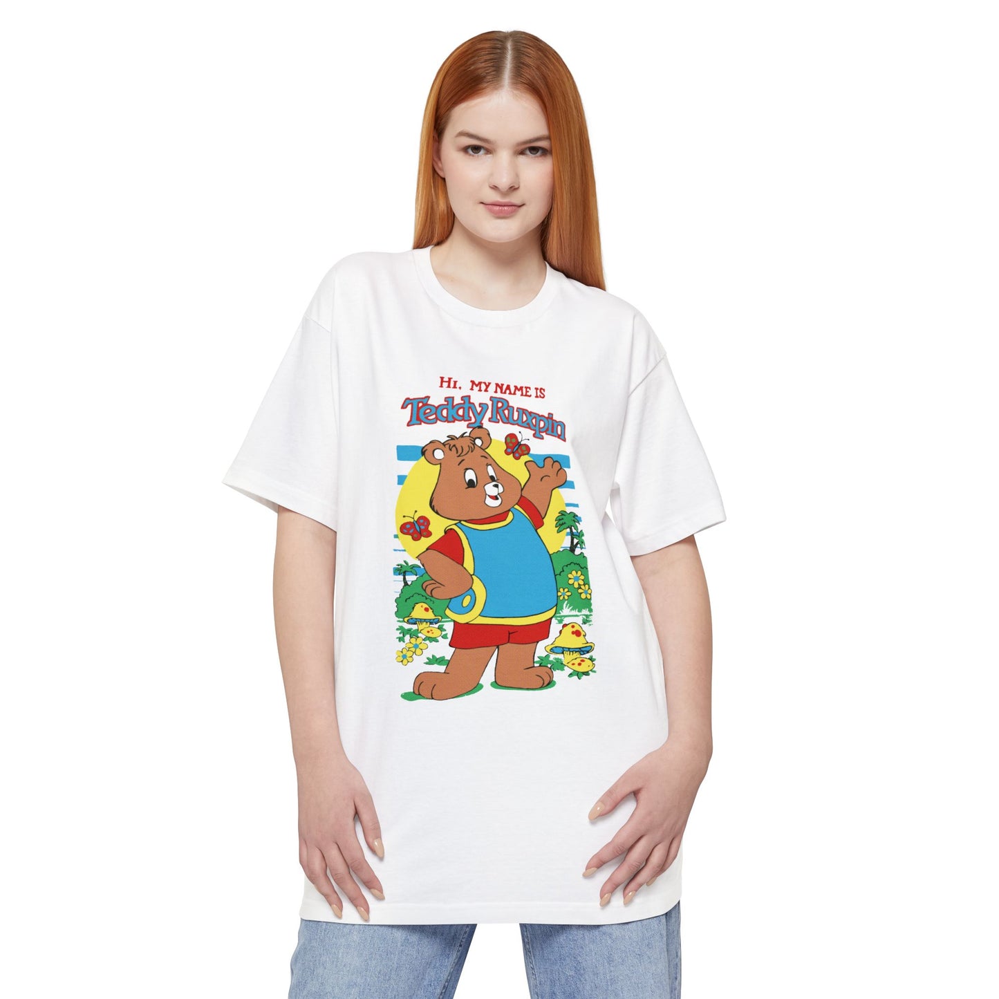 oversized vintage teddy ruxpin reproduction unisex tall beefy tshirt