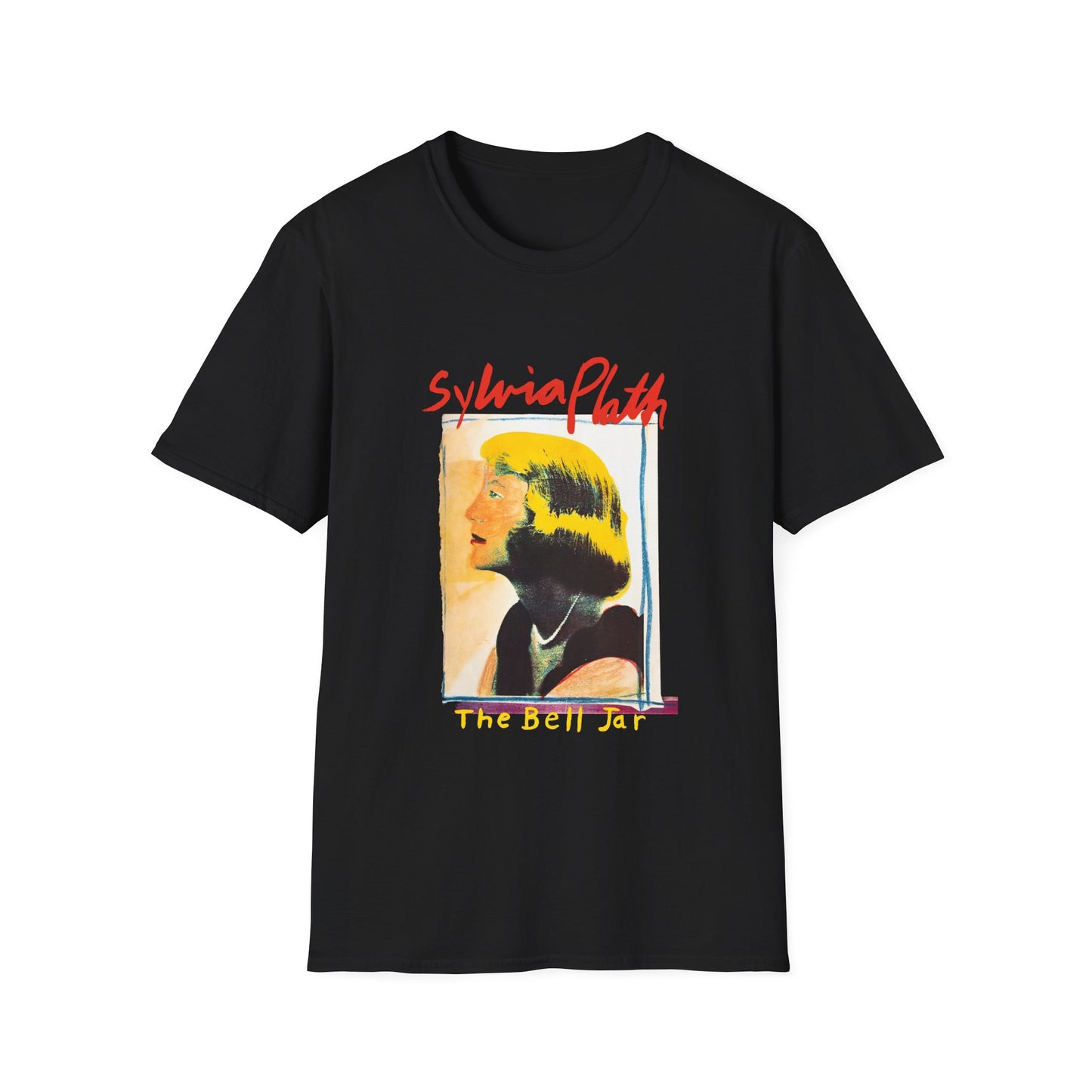 1963 book by sylvia plath "the bell jar" book cover tshirt