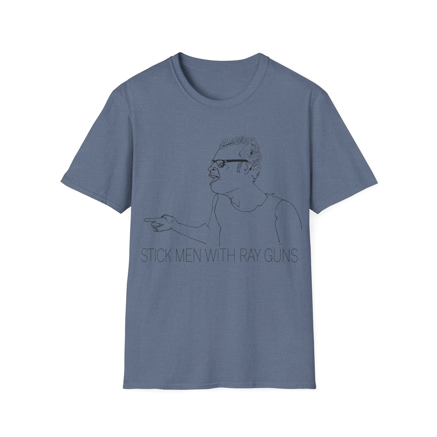 stick men with ray guns bobby soxx original drawing tshirt