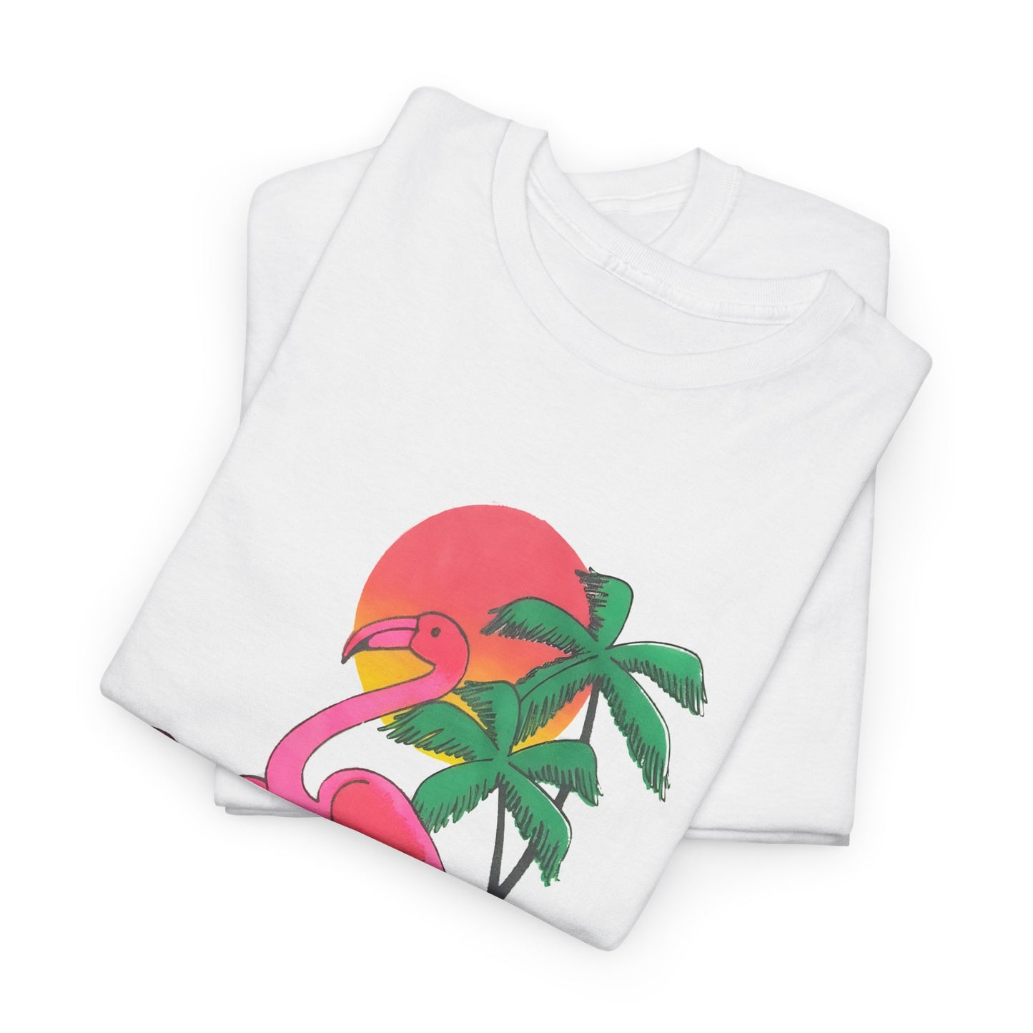 1980s vintage two flamingos reproduction tshirt