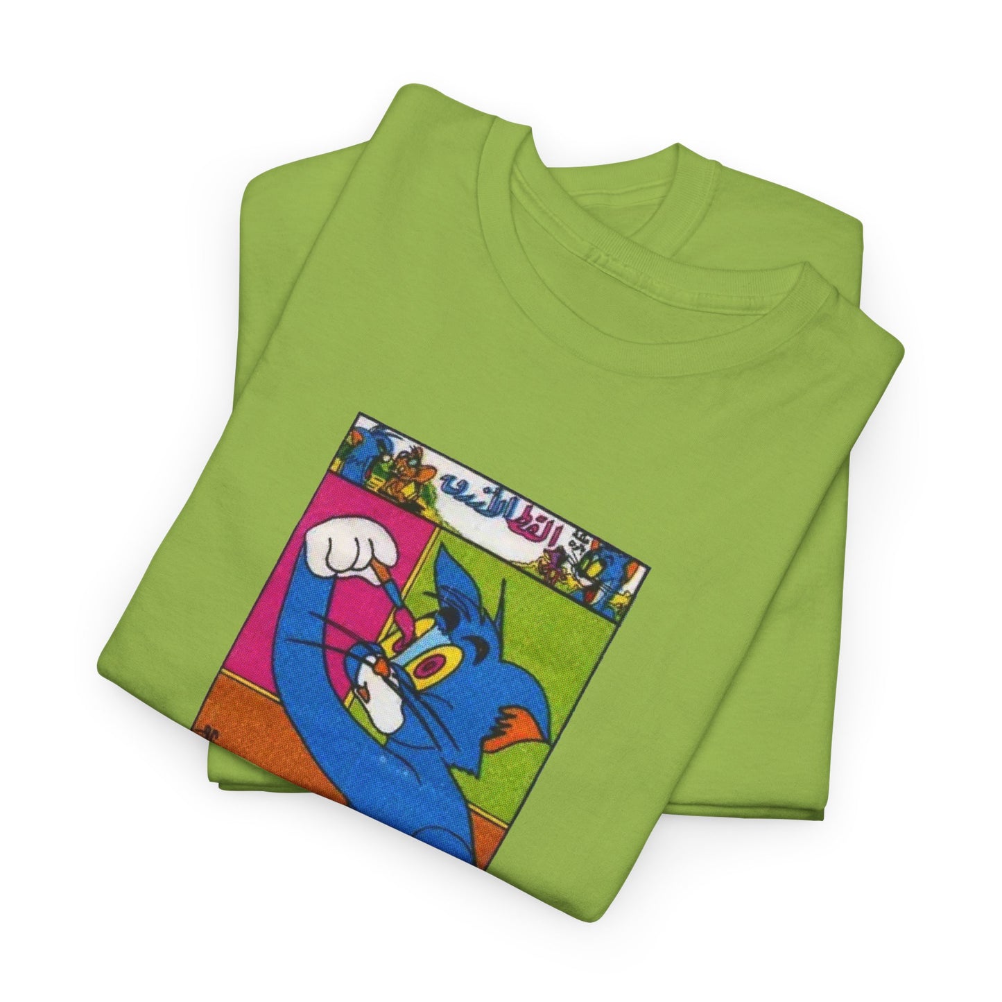tom the cat painting his eyeball from a vintage turkish gum wrapper reproduction tshirt