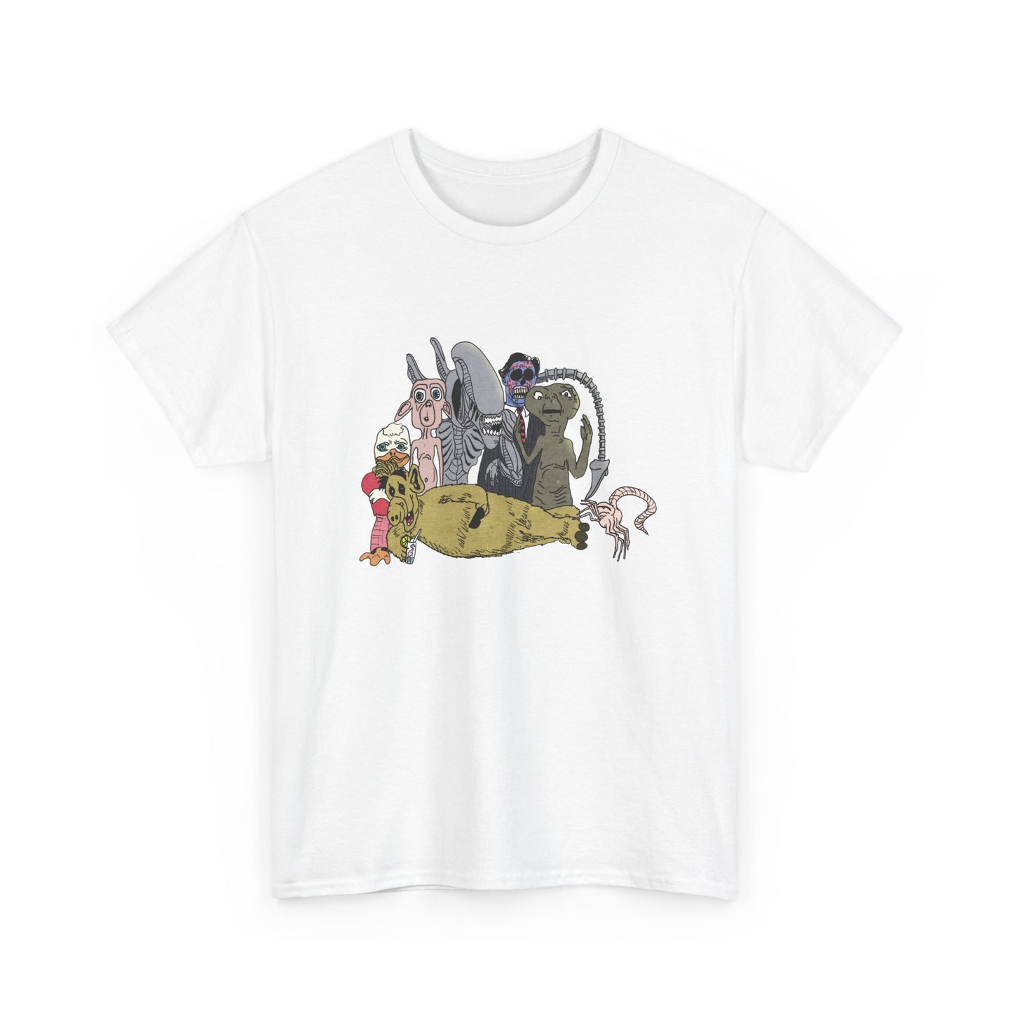 original drawing cute weird pop cult alien tshirt
