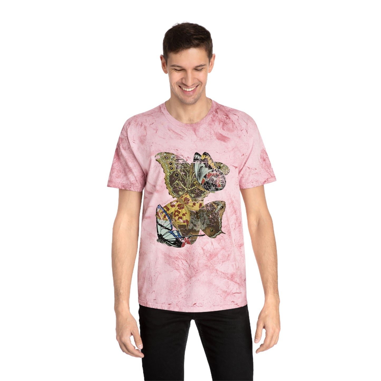 1925 papillons butterfly illustration by emile allain seguy faded graphic color blast tshirt