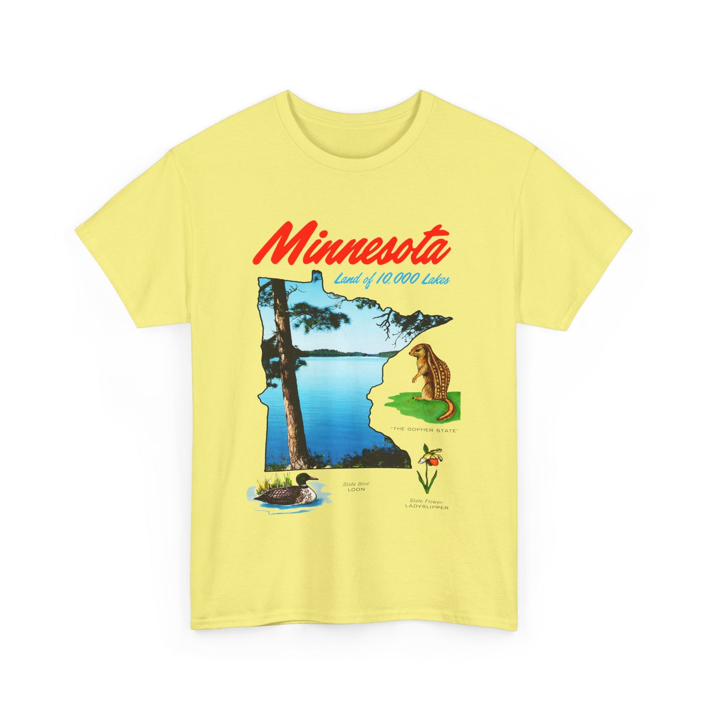 vintage postcard minnesota land of 10 000 lakes reproduction tshirt